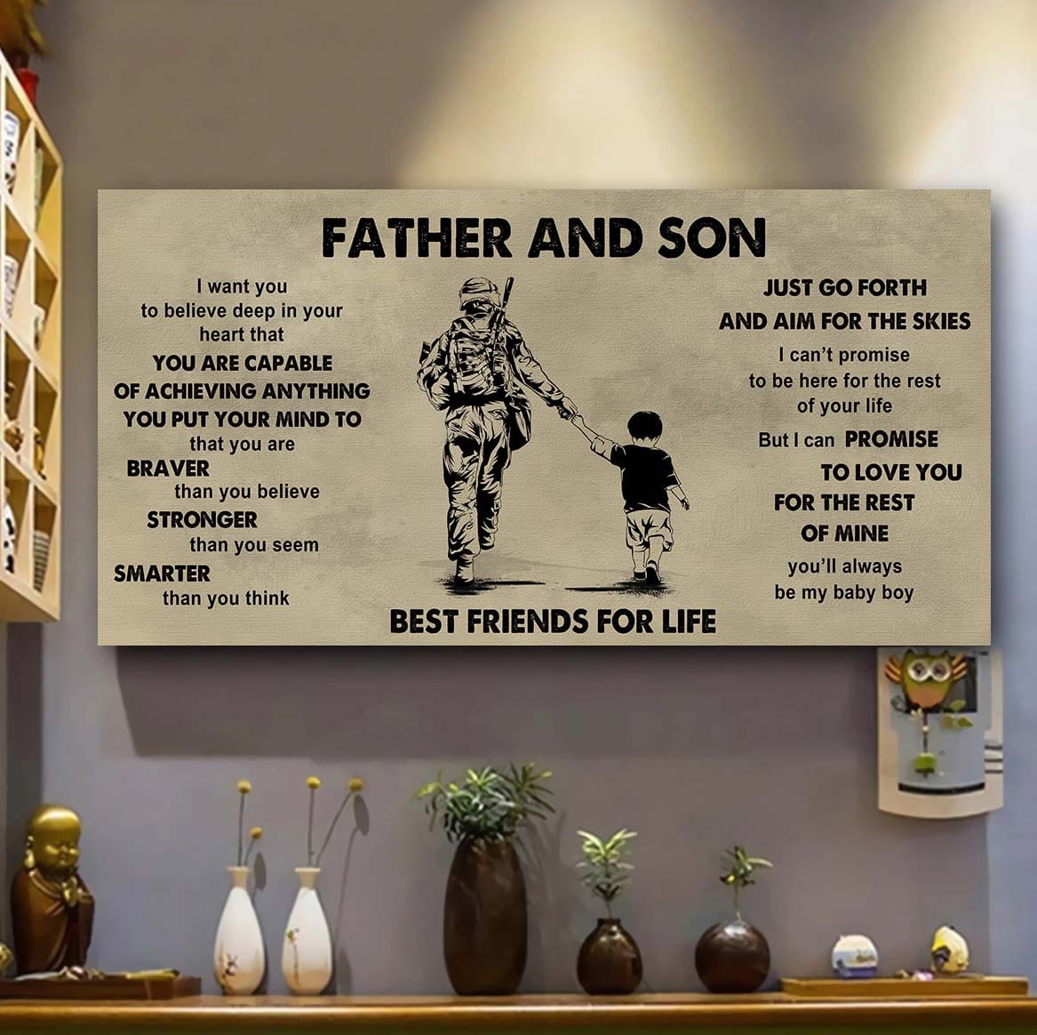 drb gk father and son best friends for life - that you are braver than you believe poster canvas gift for son from father