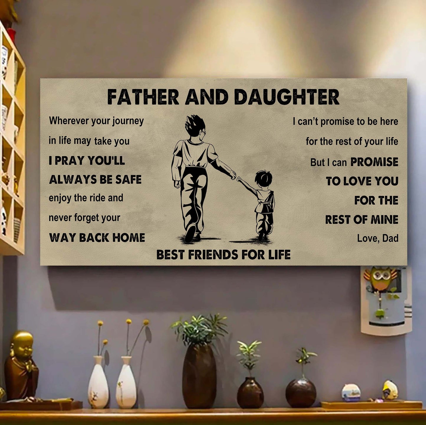 drb father and daughter best friends for life - ver 2 never forget your way back home poster canvas gift for son from father