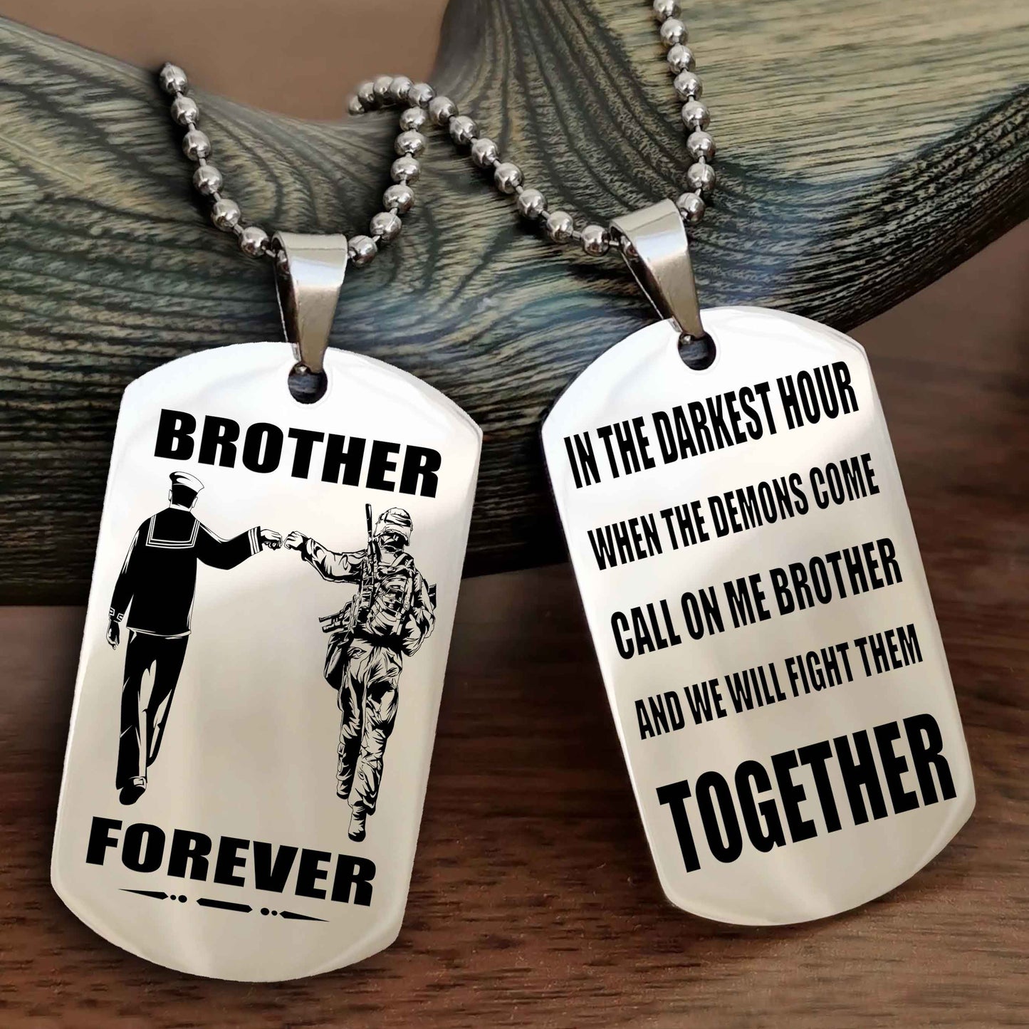 Soldier-Air force Personalized Double Sided Dog Tag For My Brother - Call On Me Brother And We Will Fight Them Together Gift For Your Friend