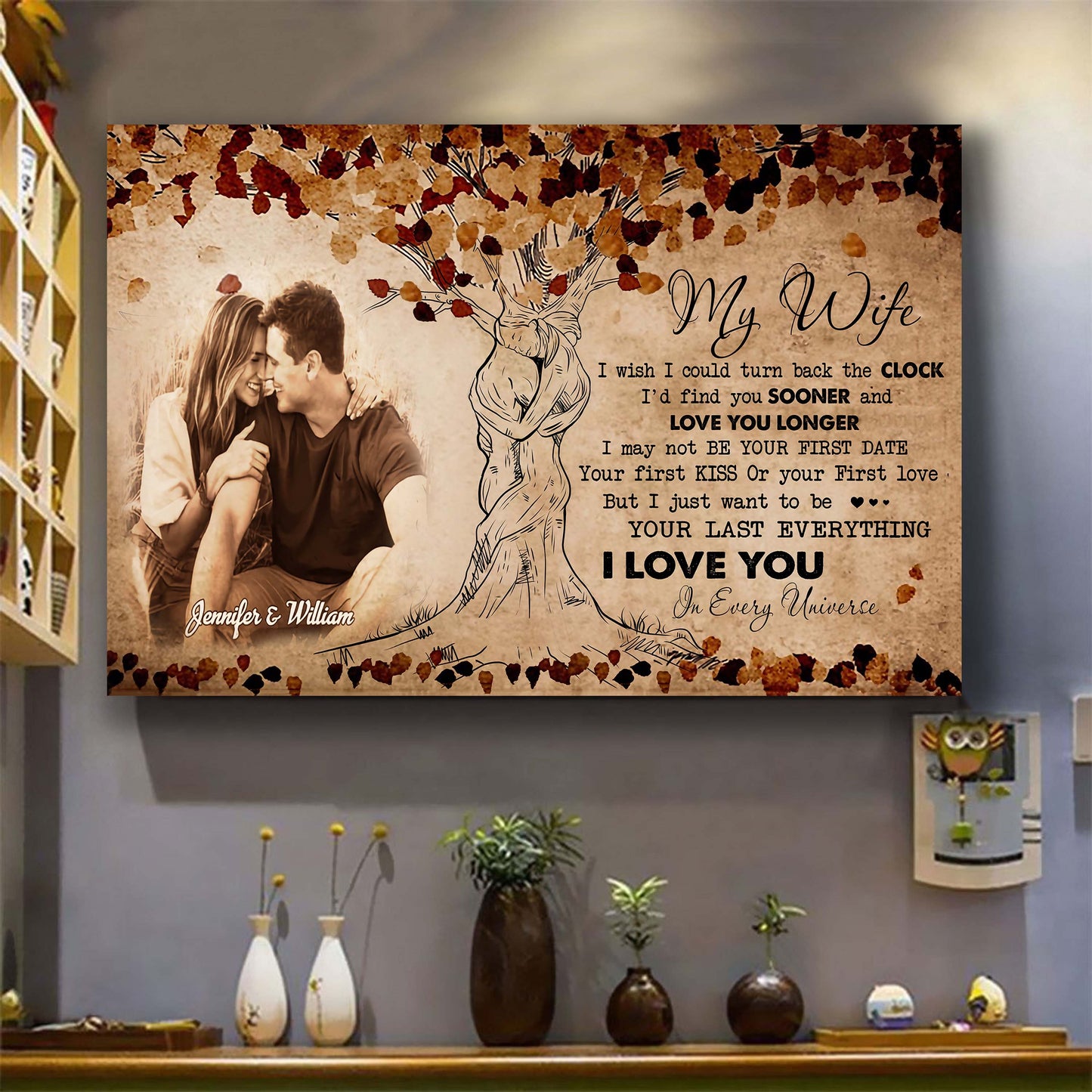 valentines gifts-poster canvas-custom image- husband to wife- marrying you was one of the best decision i ever made
