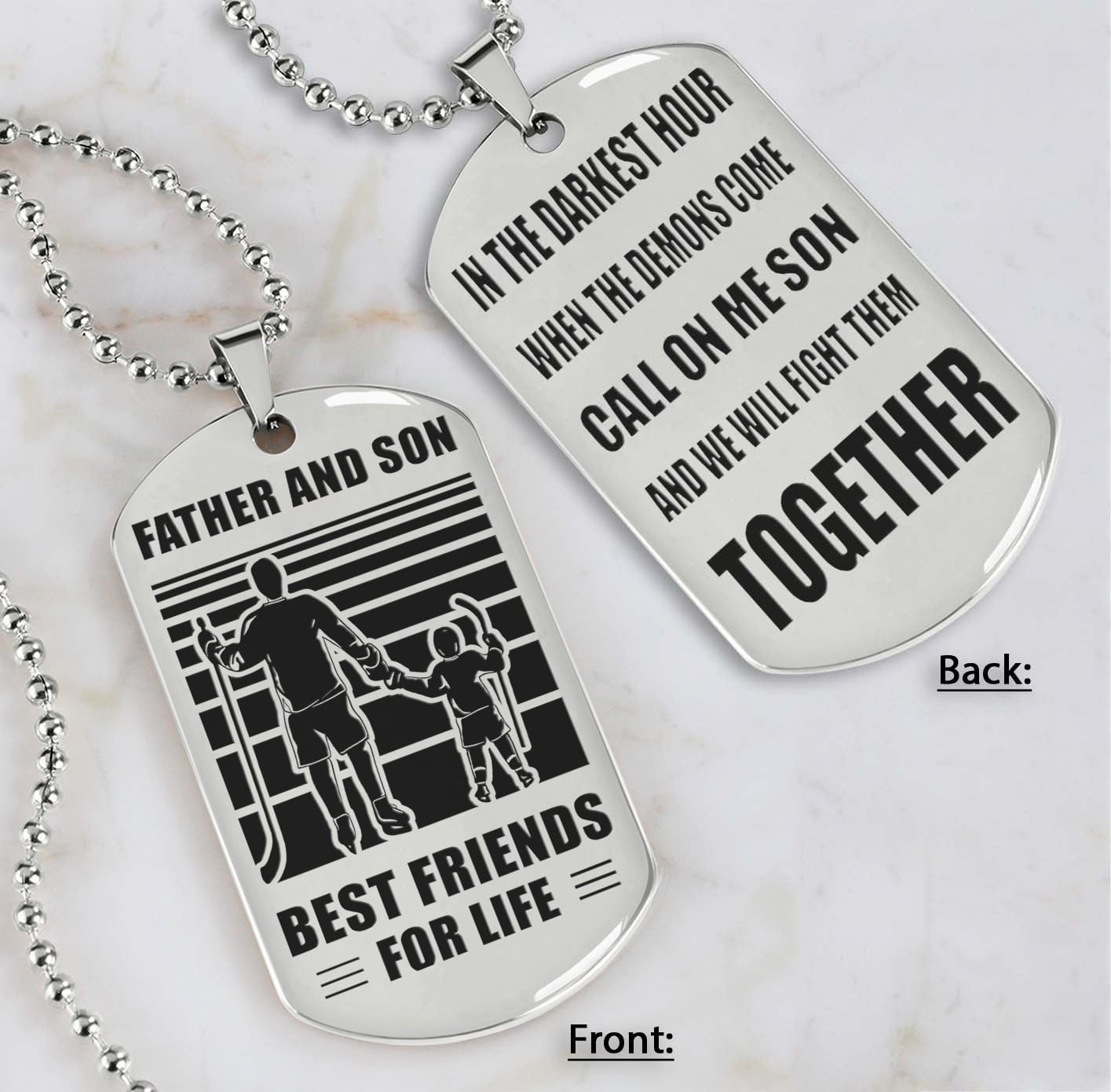samurai personalized double sided dog tag call on me son and we will fight them together gifts for your son from dad