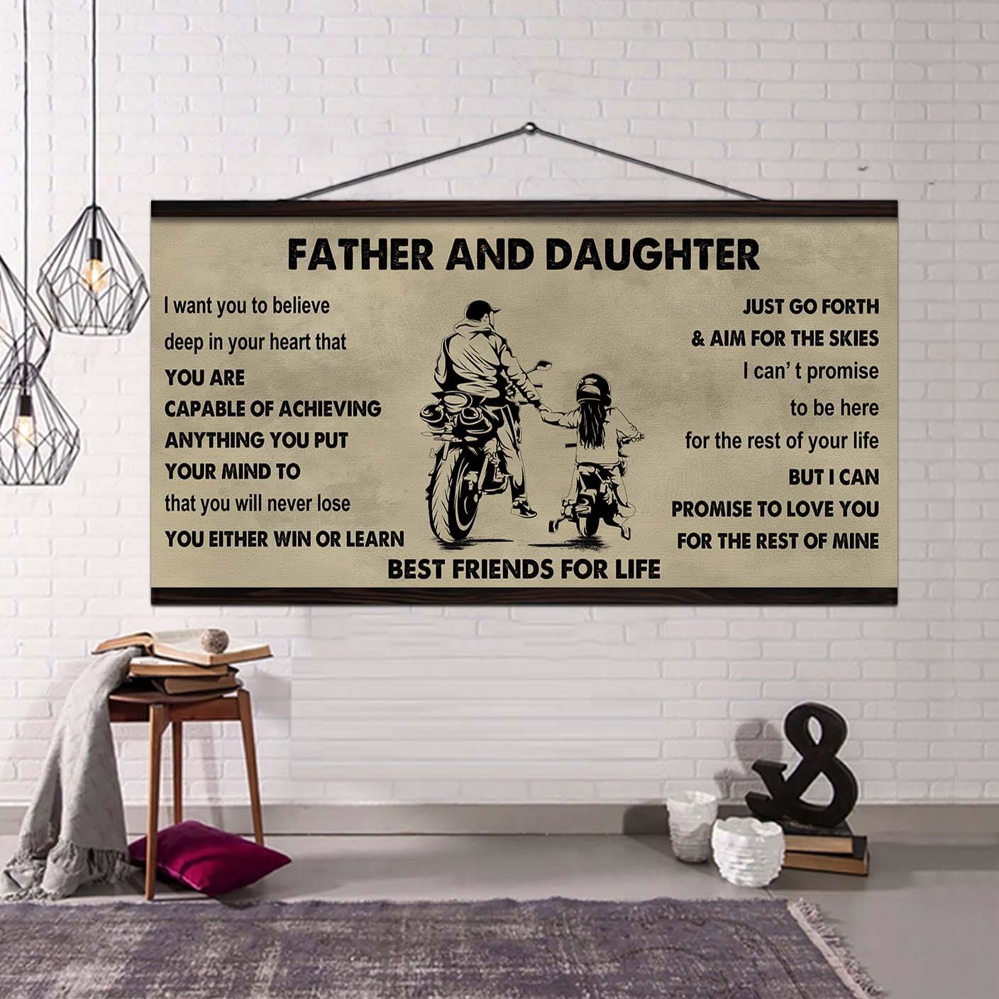 vikings father and daughter best friends for life - ver 2 you will never lose poster canvas gift for daughter from father