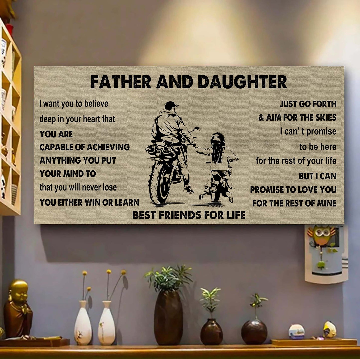 vikings father and daughter best friends for life - ver 2 you will never lose poster canvas gift for daughter from father