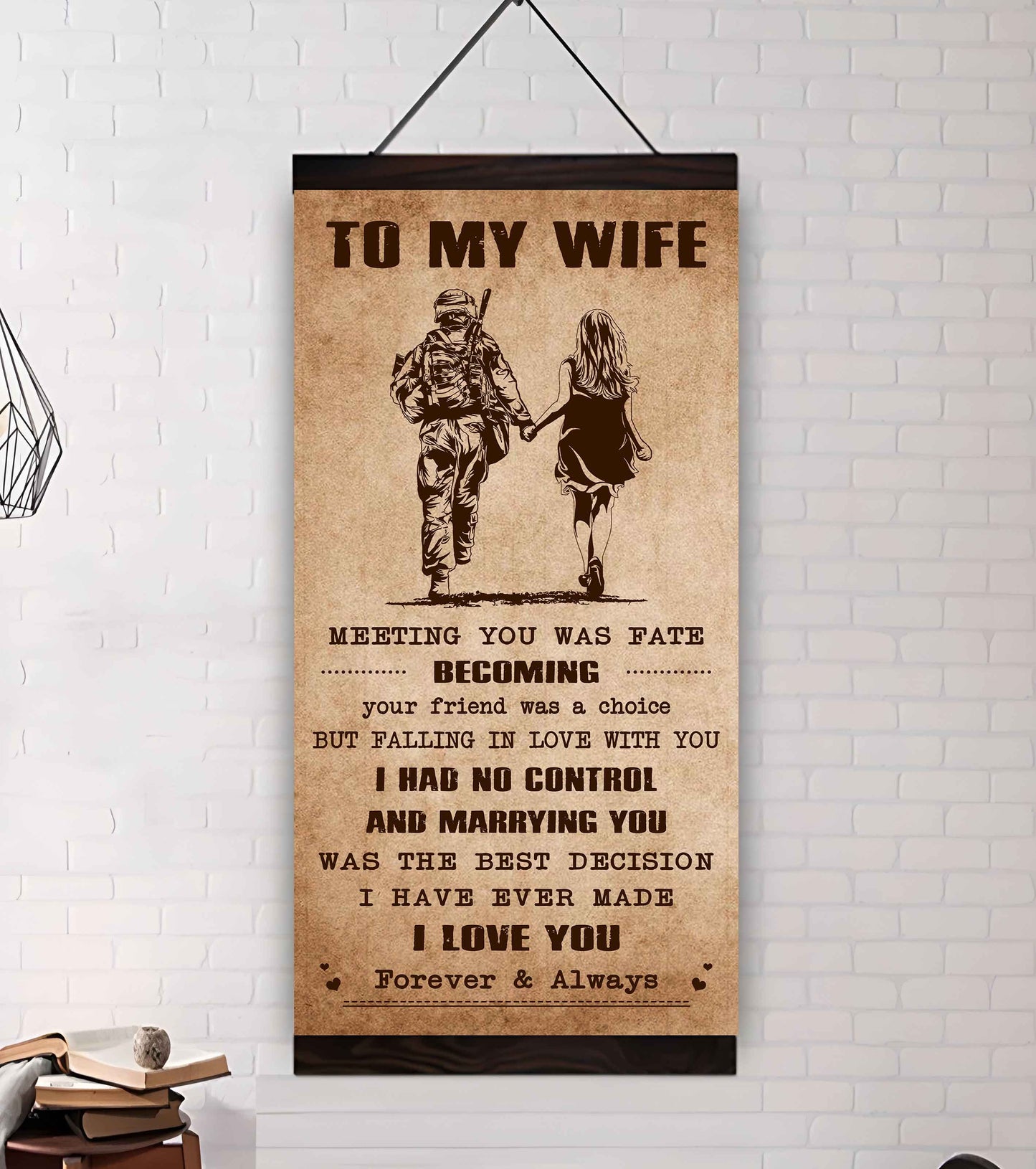 family poster canvas to my wife meeting you was fate - i love you forever and always gift for your wife