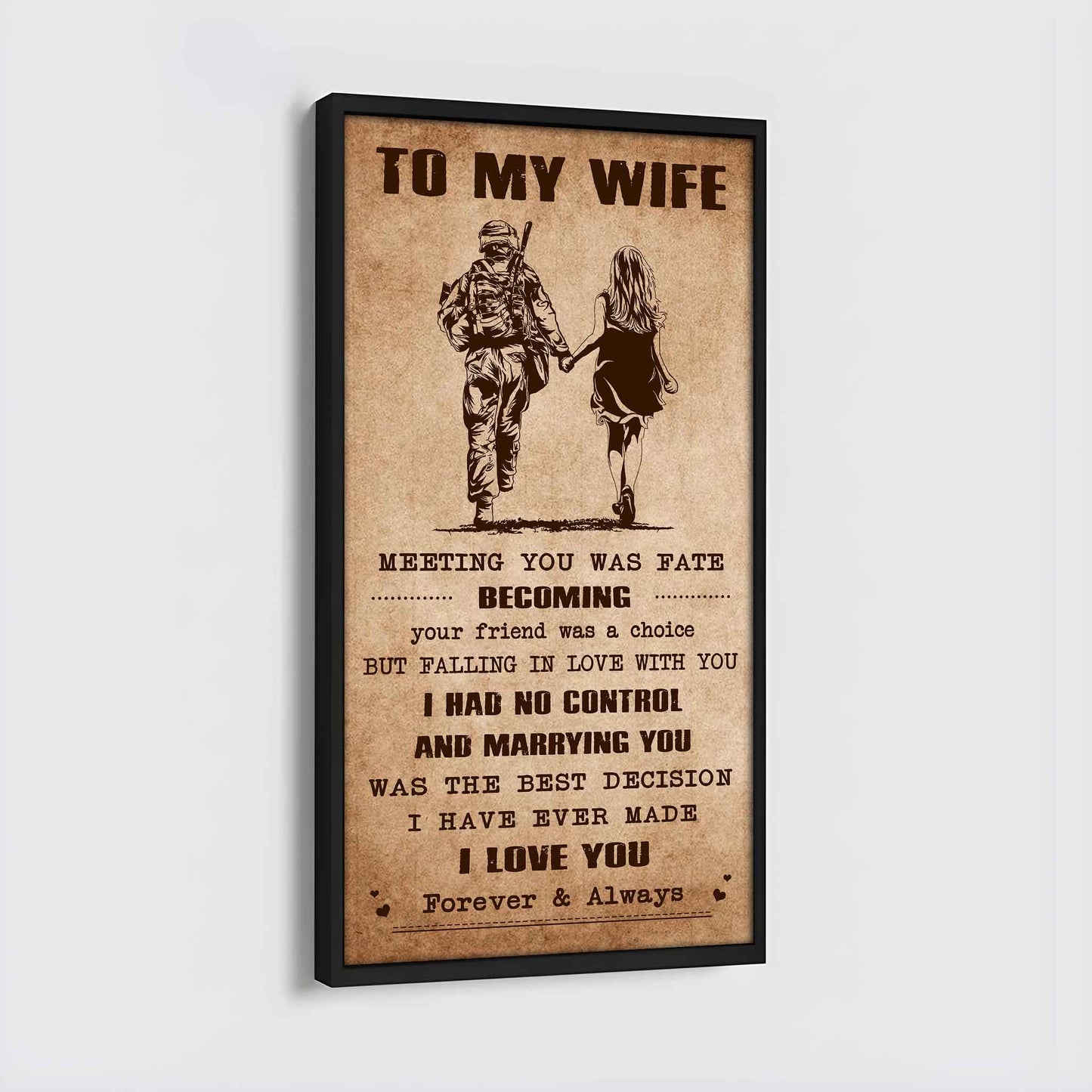 family poster canvas to my wife meeting you was fate - i love you forever and always gift for your wife