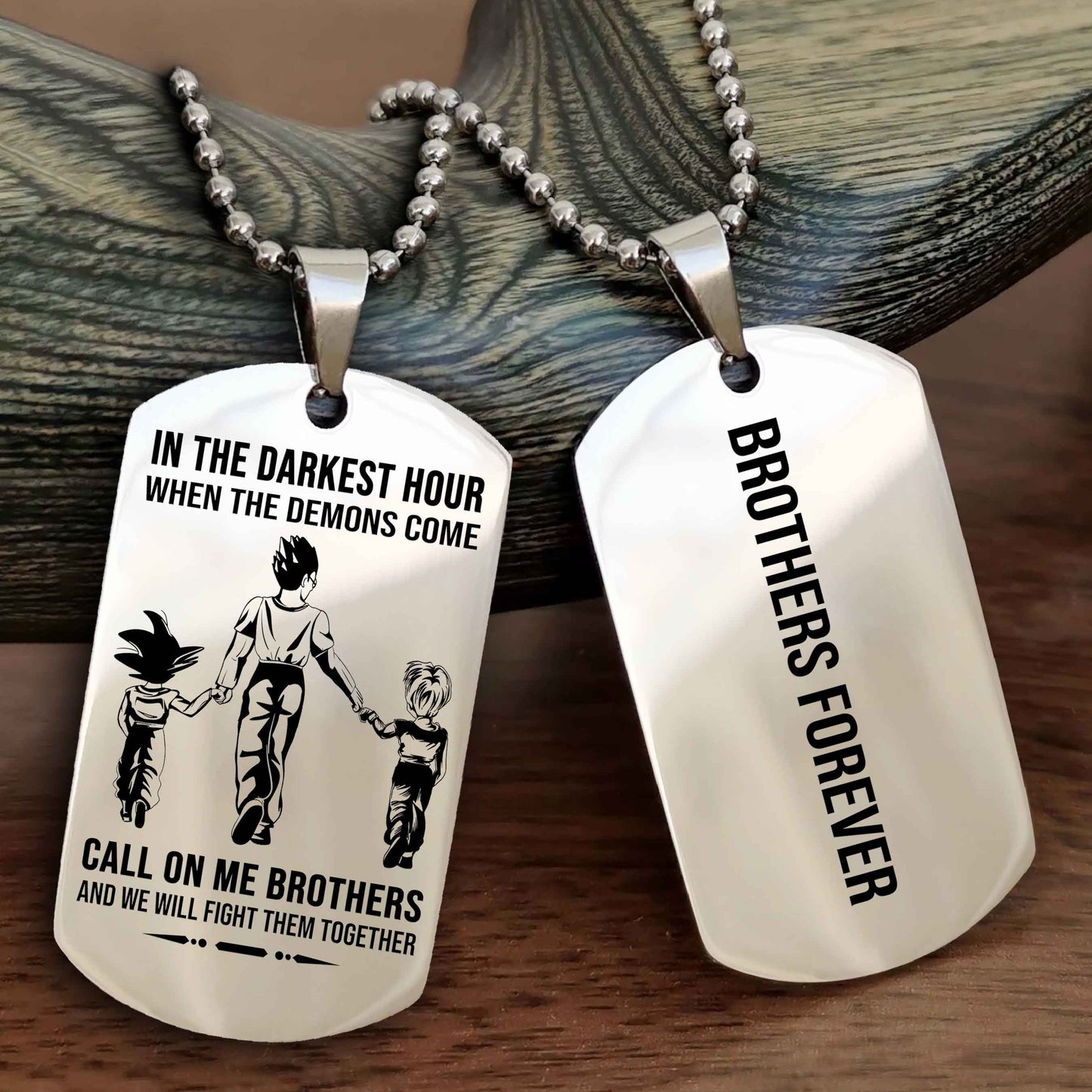 drb customizable engraved black dog tag double sided gift from brother, brother forevers