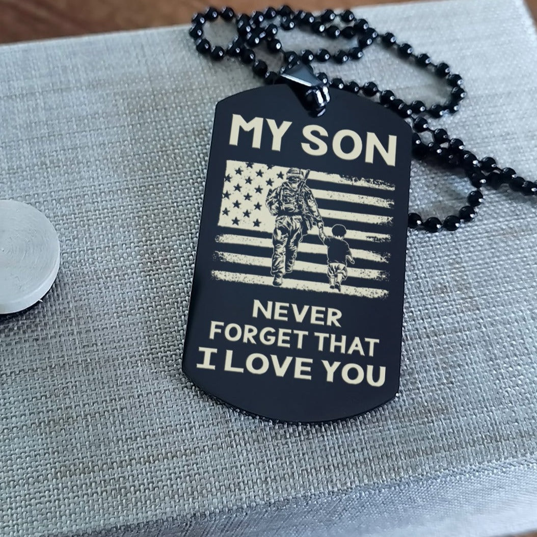 soldier customizable double sided dog tag, gifts from dad mom to son- be strong be brave be humble, it is not about better than someone else, it is about being better than you were the day before
