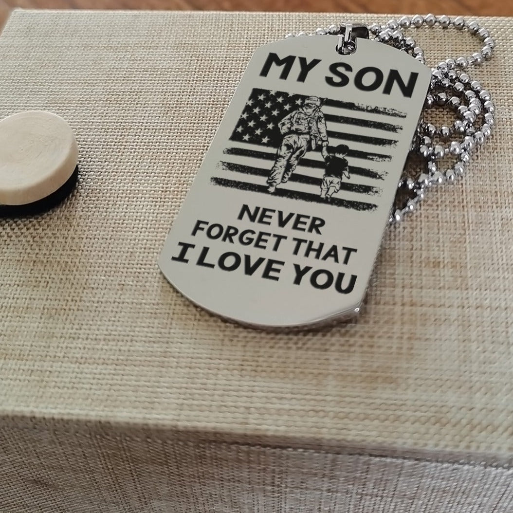 soldier customizable double sided dog tag, gifts from dad mom to son- be strong be brave be humble, it is not about better than someone else, it is about being better than you were the day before