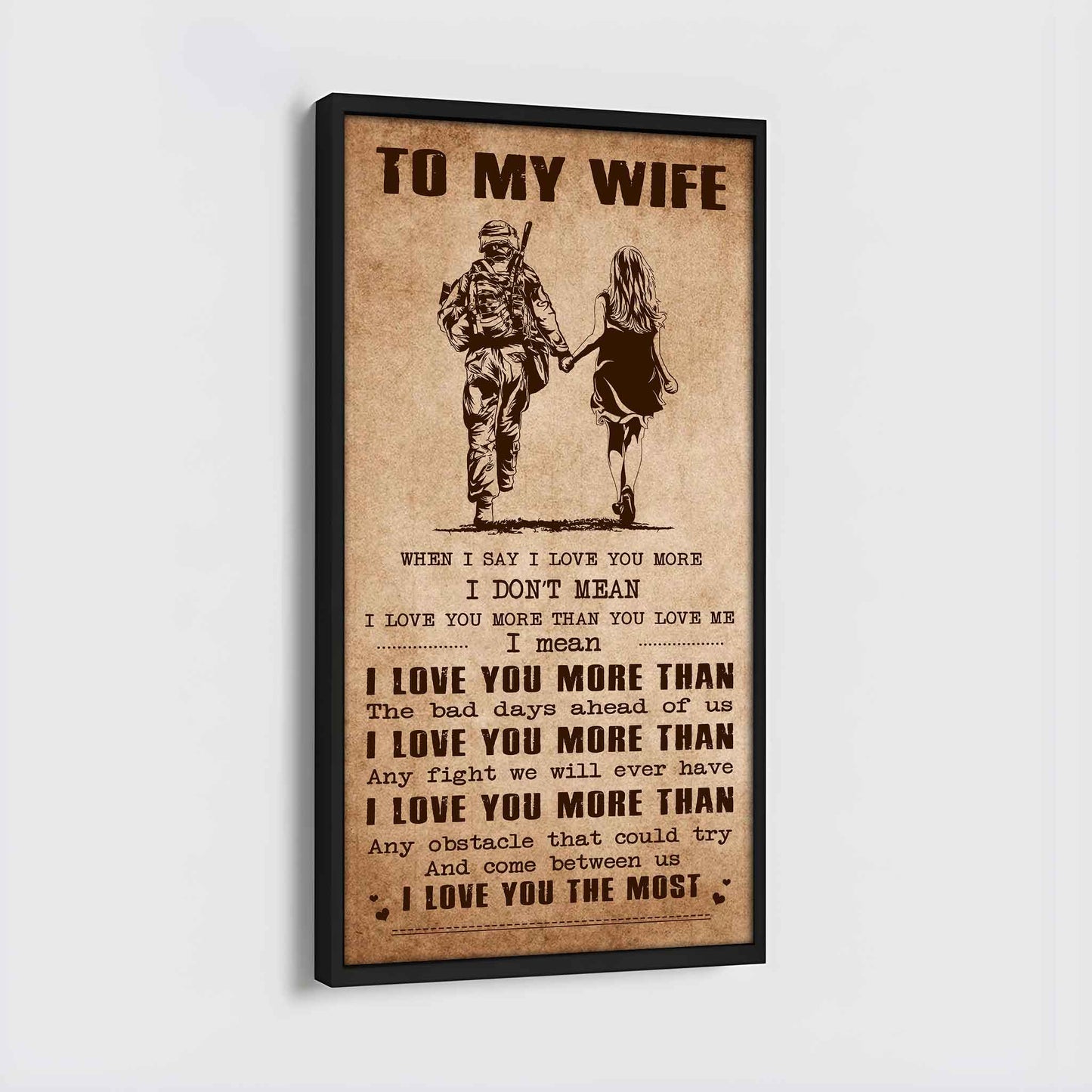 family poster canvas to my wife when i say i love you more - i love you the most gift for your wife