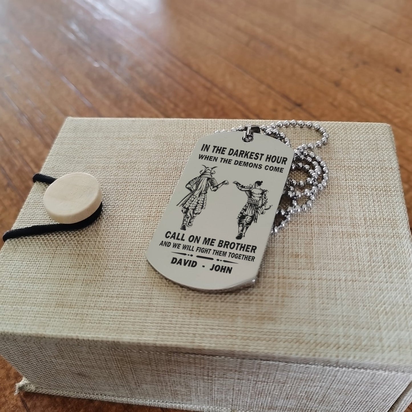 personalized one sided dog tag call on me brother and we will fight them together gift for your brother your cousins