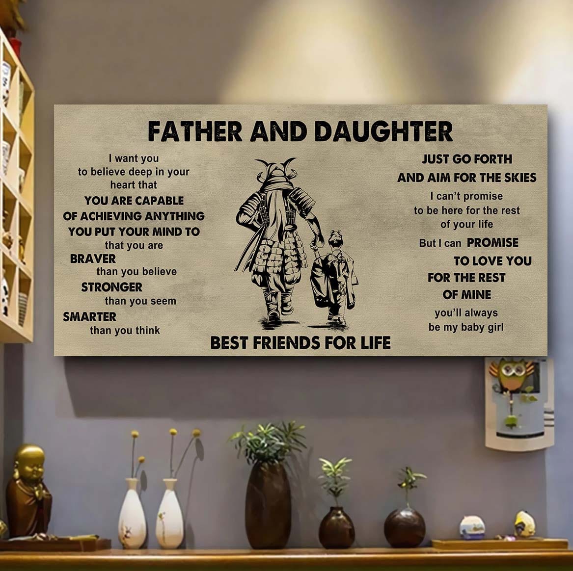 drb father and daughter best friends for life - that you are braver than you believe poster canvas gift for daughter from father