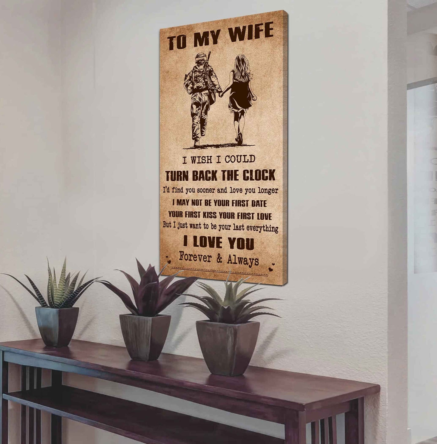 family poster canvas to my wife i wish i could turn back the clock - i love you forever and always gift for your wife