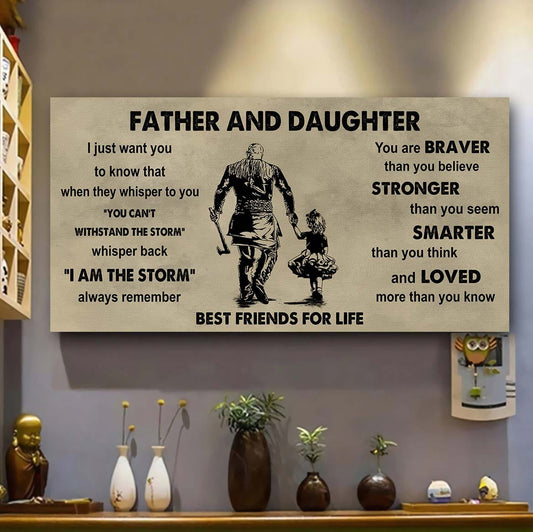 Vikings Father And Daughter Best Friends For Life - I Am The Storm Poster Canvas Gift For Daughter From Father