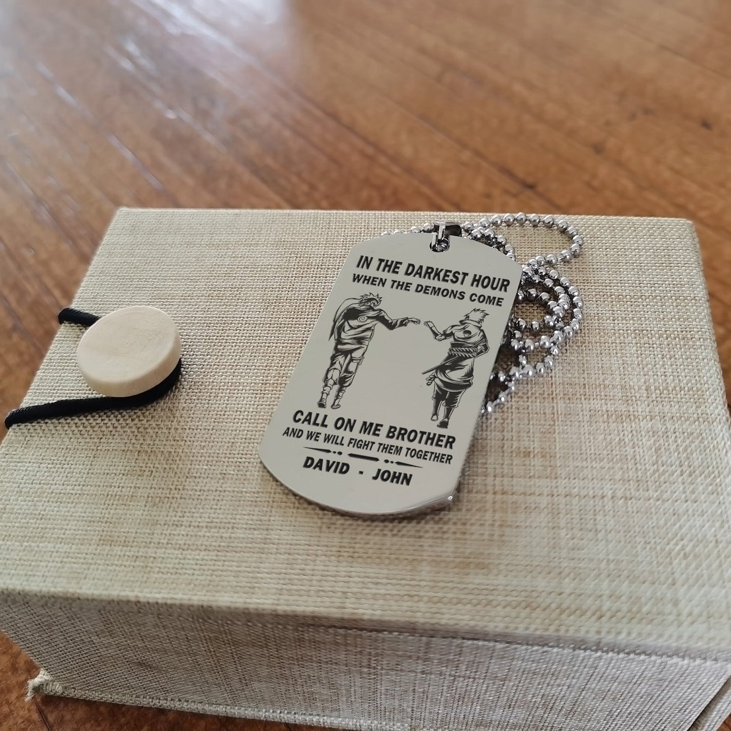 personalized one sided dog tag call on me brother and we will fight them together gift for your brother your cousins