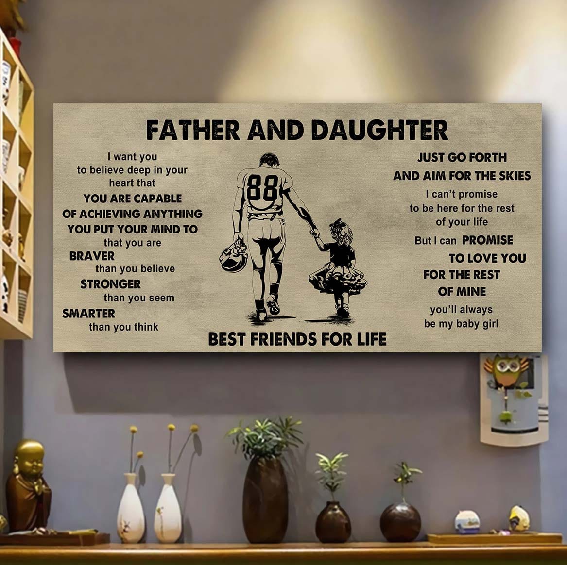 family-photo upload father and daughter best friends for life - that you are braver than you believe poster canvas gift for daughter from father