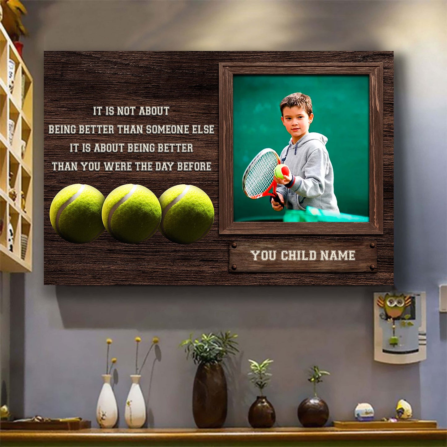 basketball personalized picture and name it's not about being better than someone else it's about being better than you were the day before