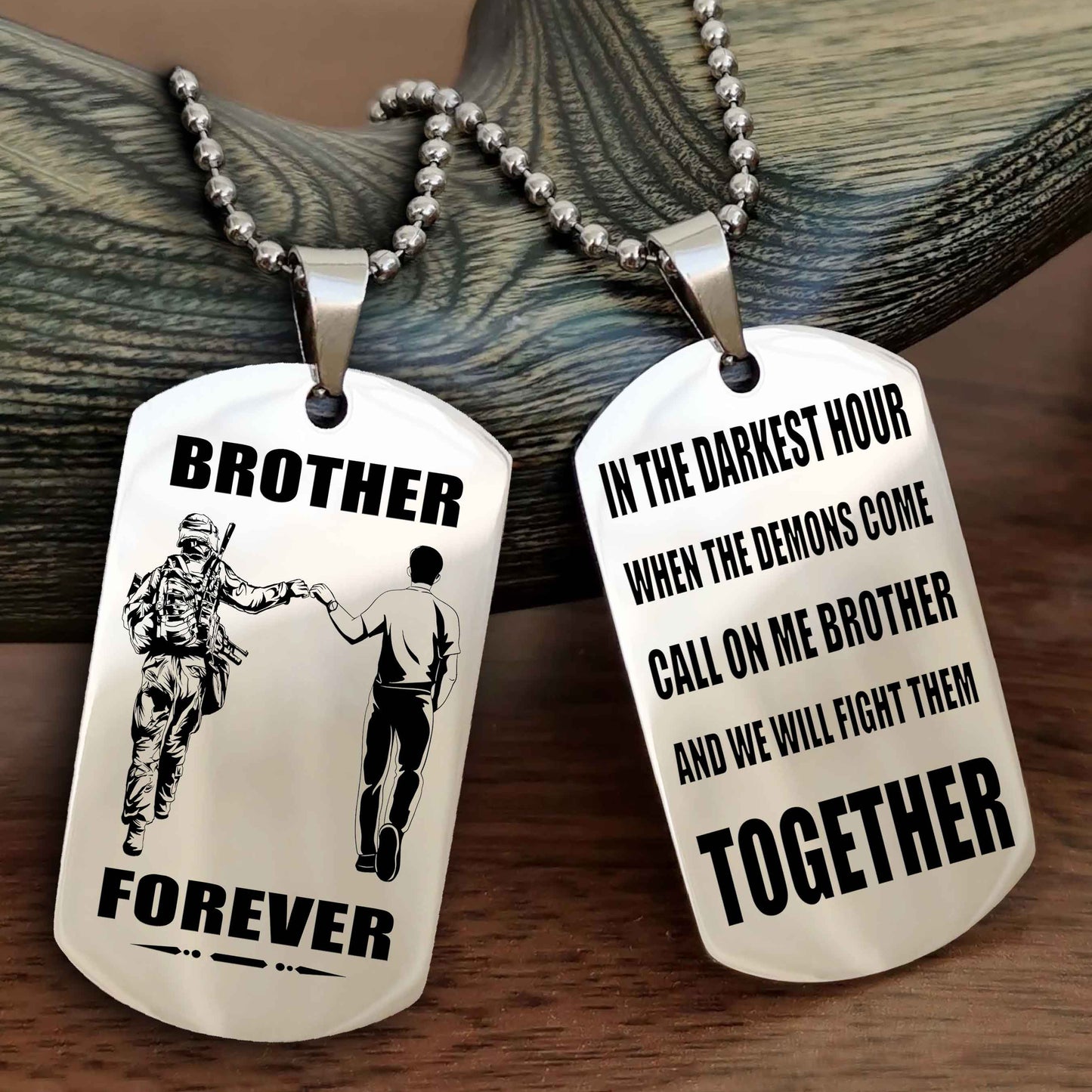 Soldier-Air force Personalized Double Sided Dog Tag For My Brother - Call On Me Brother And We Will Fight Them Together Gift For Your Friend