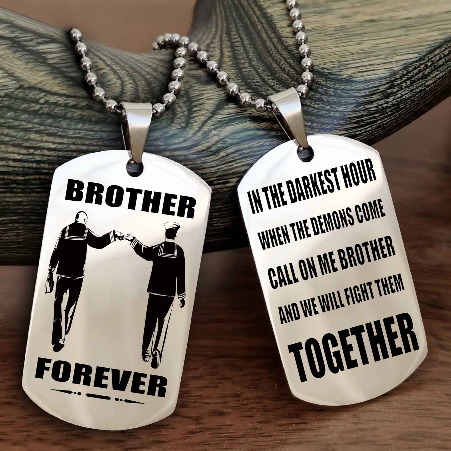 Cowboy Personalized Double Sided Dog Tag For My Brother - Call On Me Brother And We Will Fight Them Together Gift For Your Friend