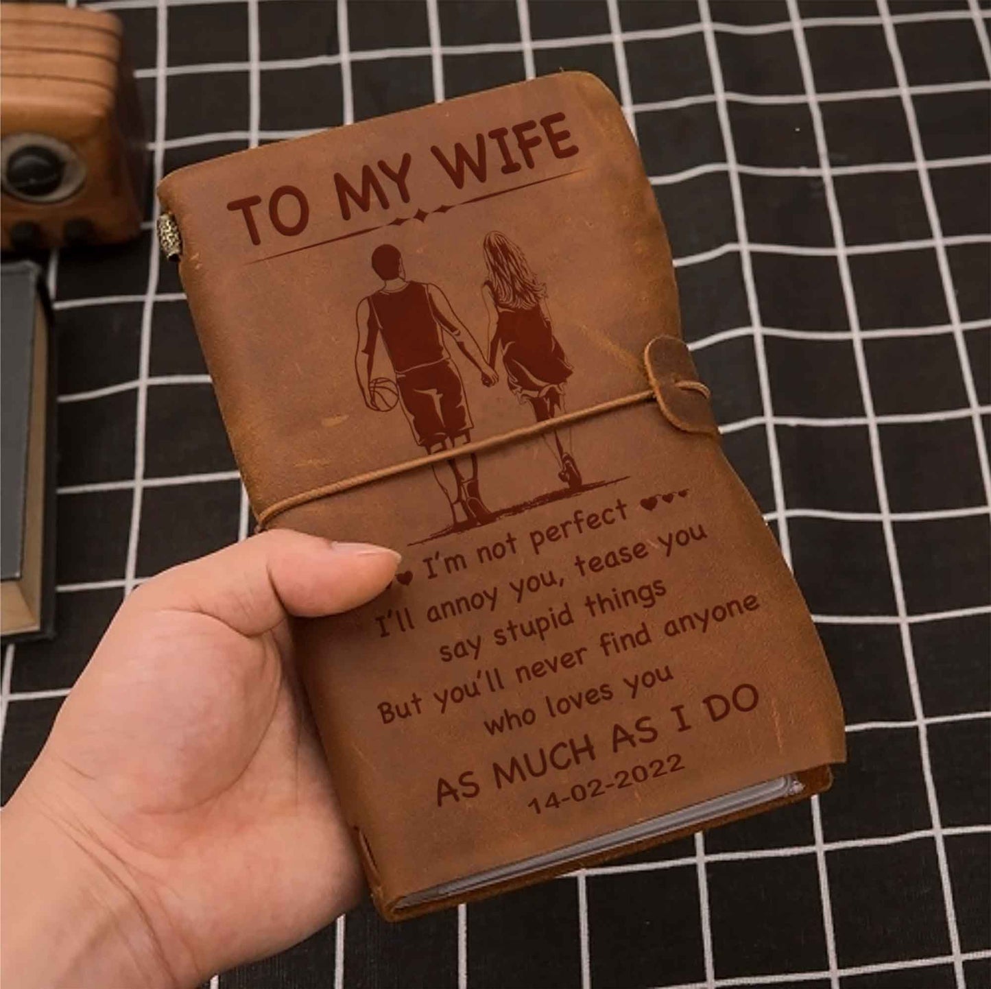 drb valentines gifts vintage journal husband to wife i am not perfect - love you as much as i do