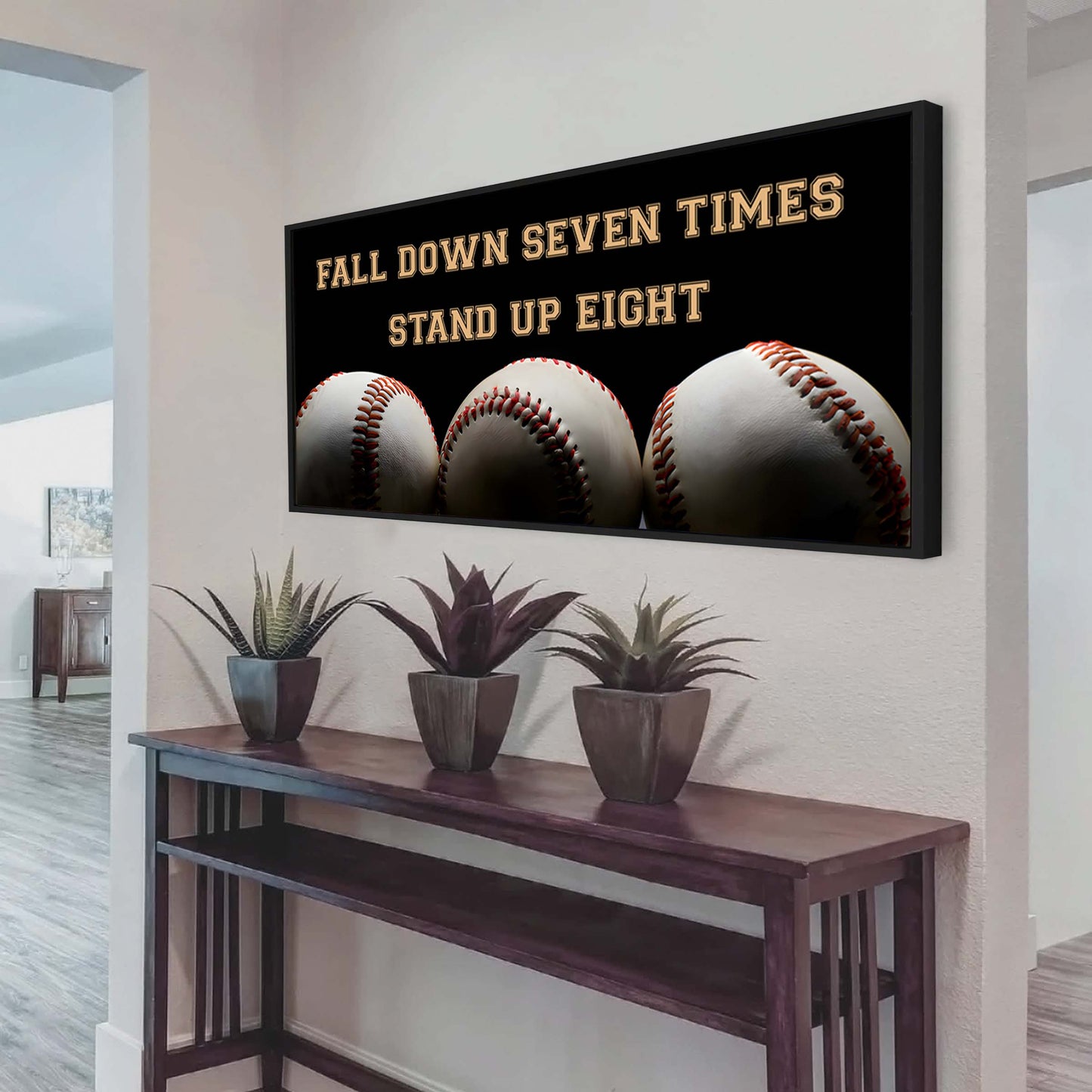 american football poster canvas fall down seven times stand up eight