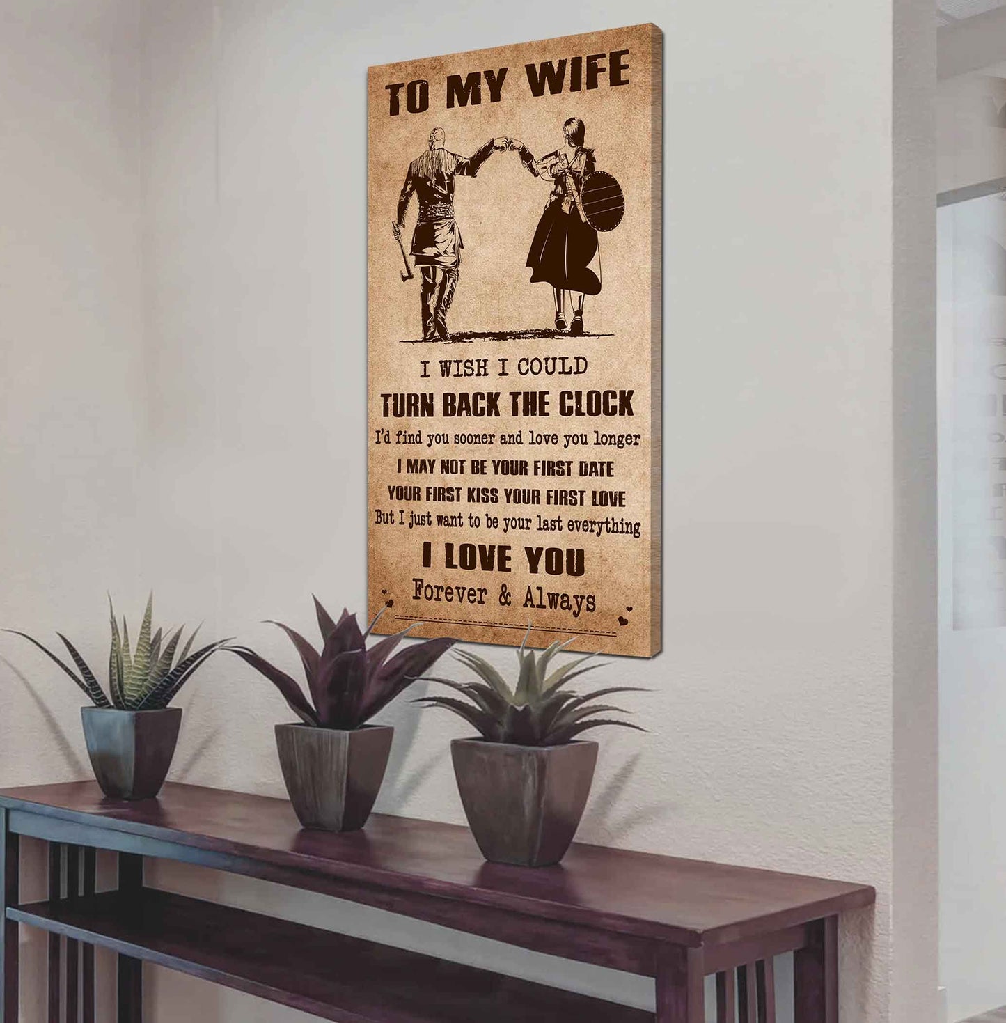 family poster canvas to my wife i wish i could turn back the clock - i love you forever and always gift for your wife