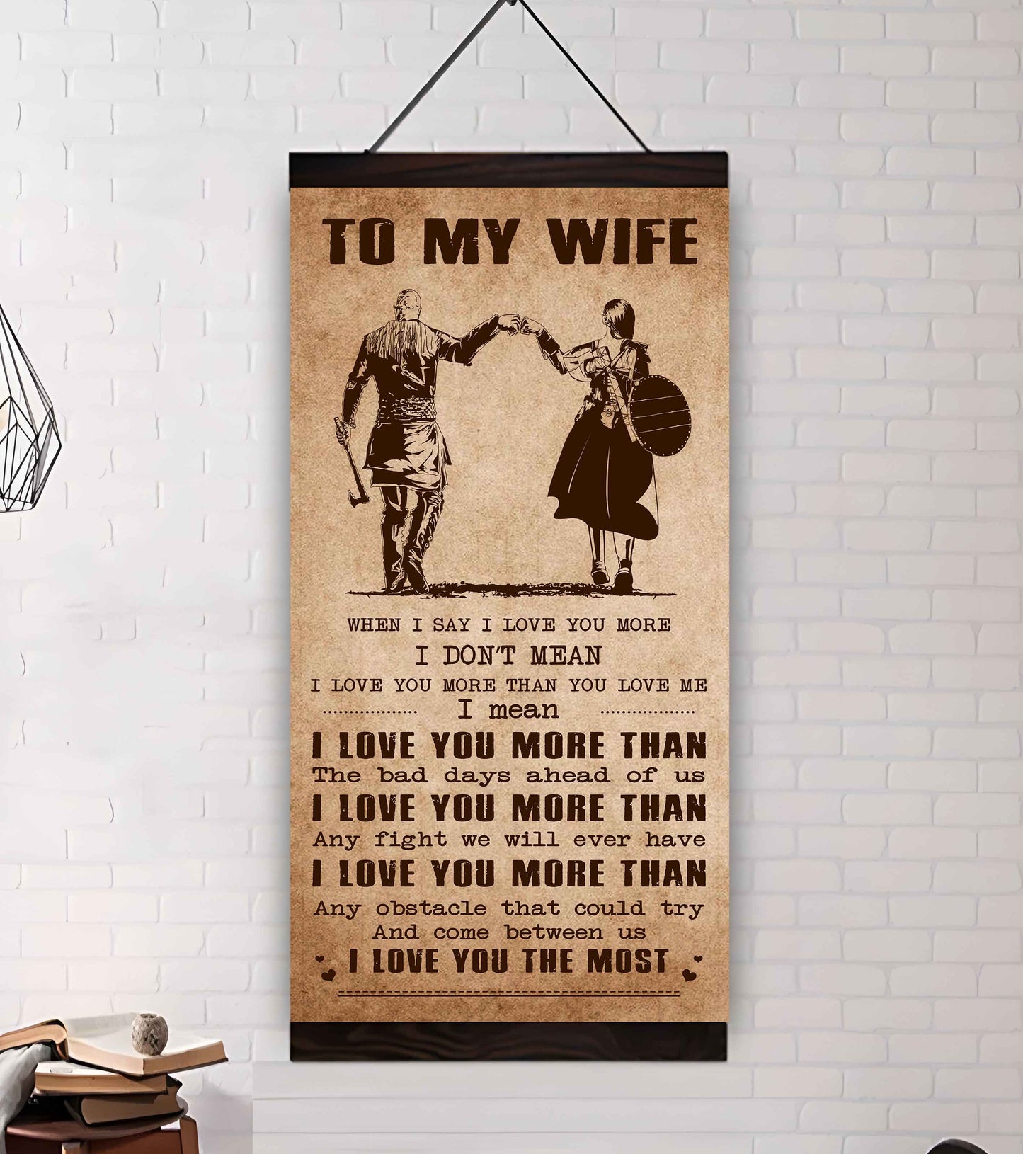 family poster canvas to my wife when i say i love you more - i love you the most gift for your wife