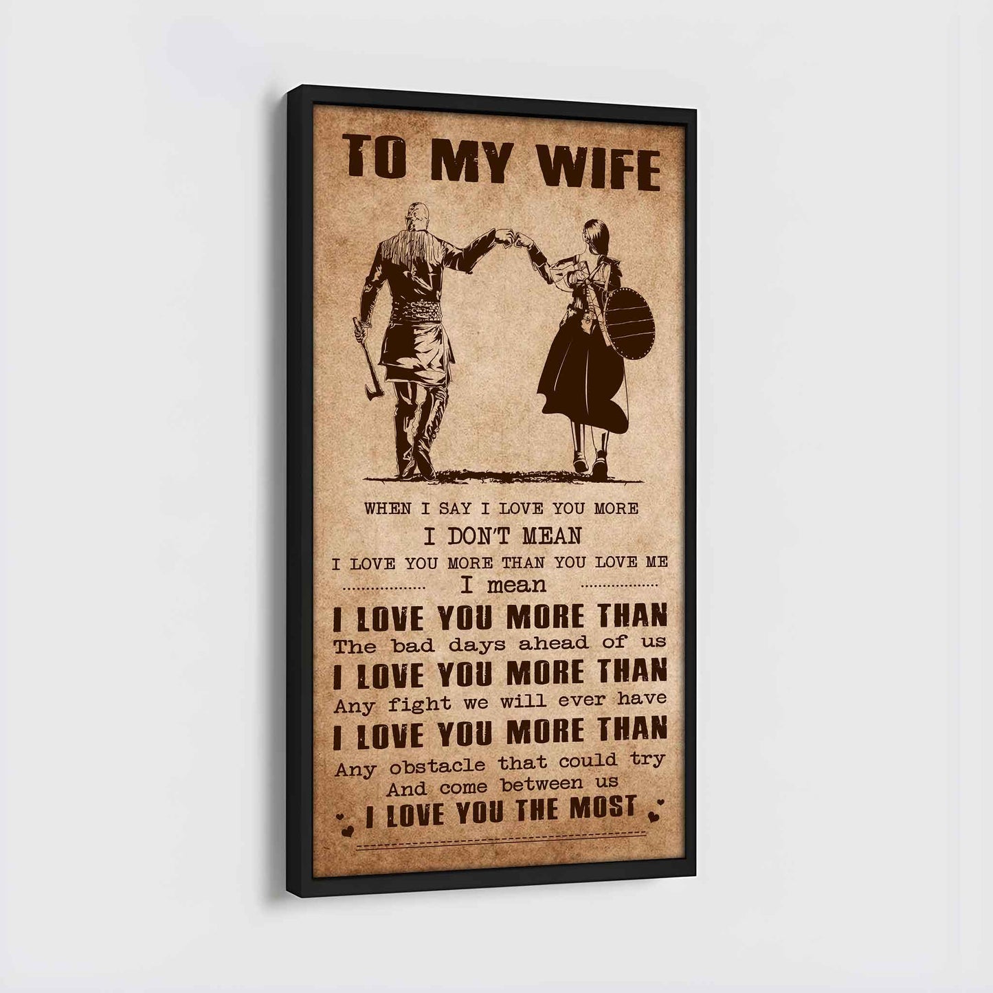 family poster canvas to my wife when i say i love you more - i love you the most gift for your wife