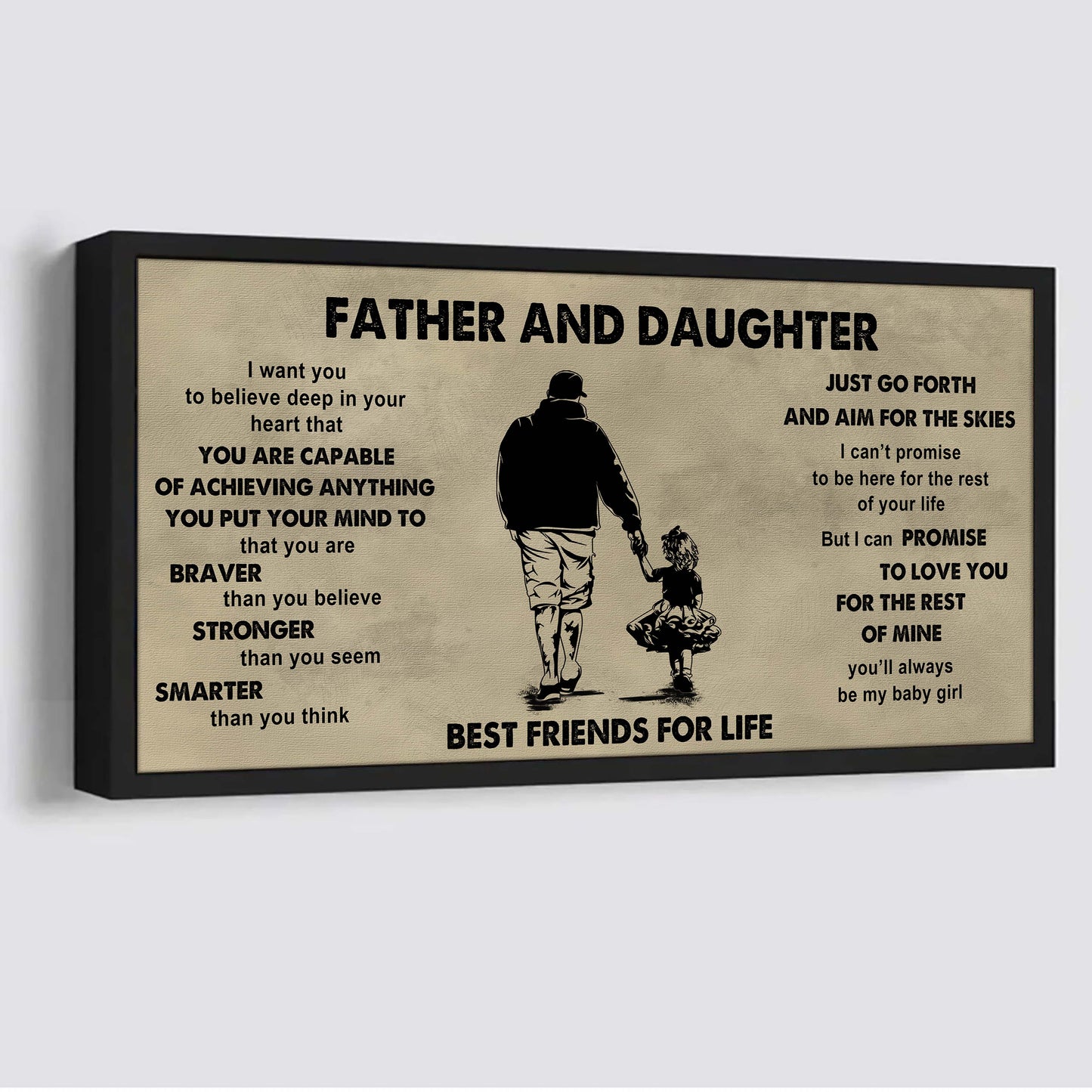 DRB Father And Daughter Best Friends For Life - That You Are Braver Than You Believe Poster Canvas Gift For Daughter From Father