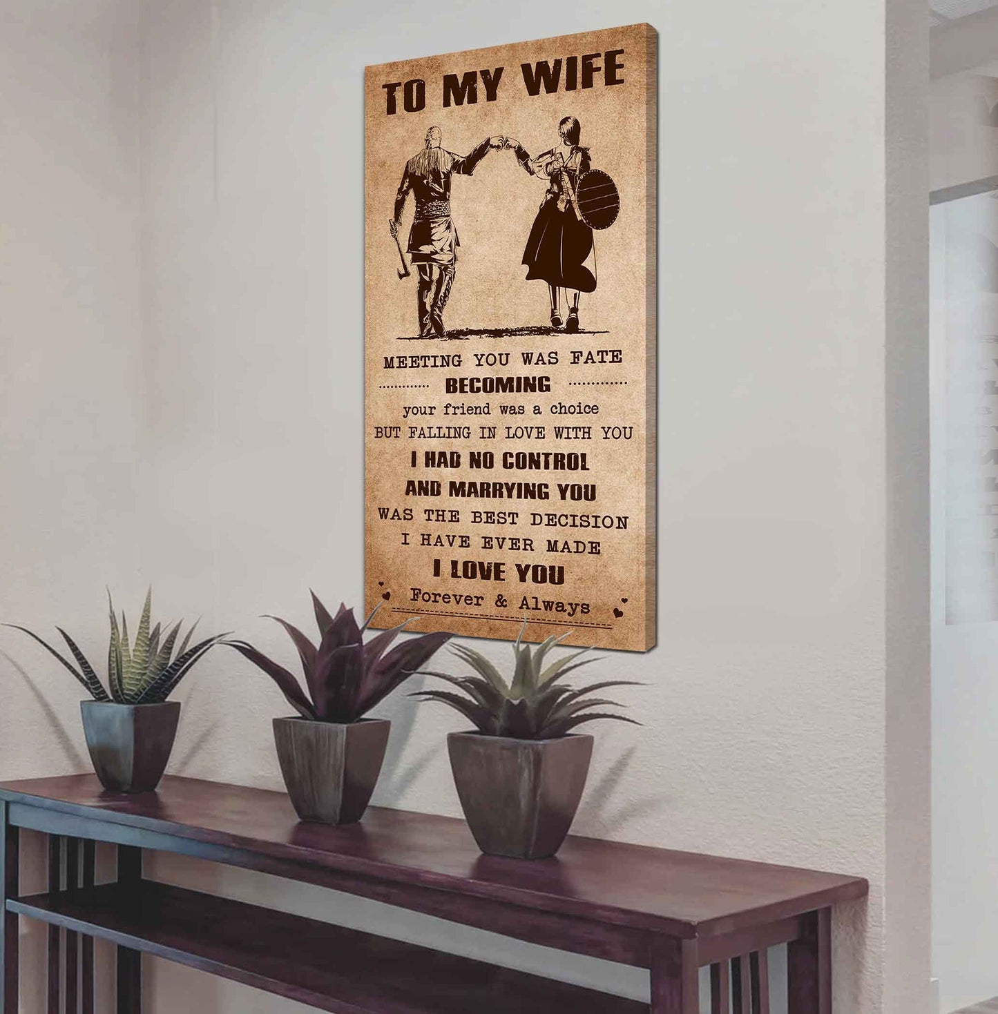 family poster canvas to my wife meeting you was fate - i love you forever and always gift for your wife