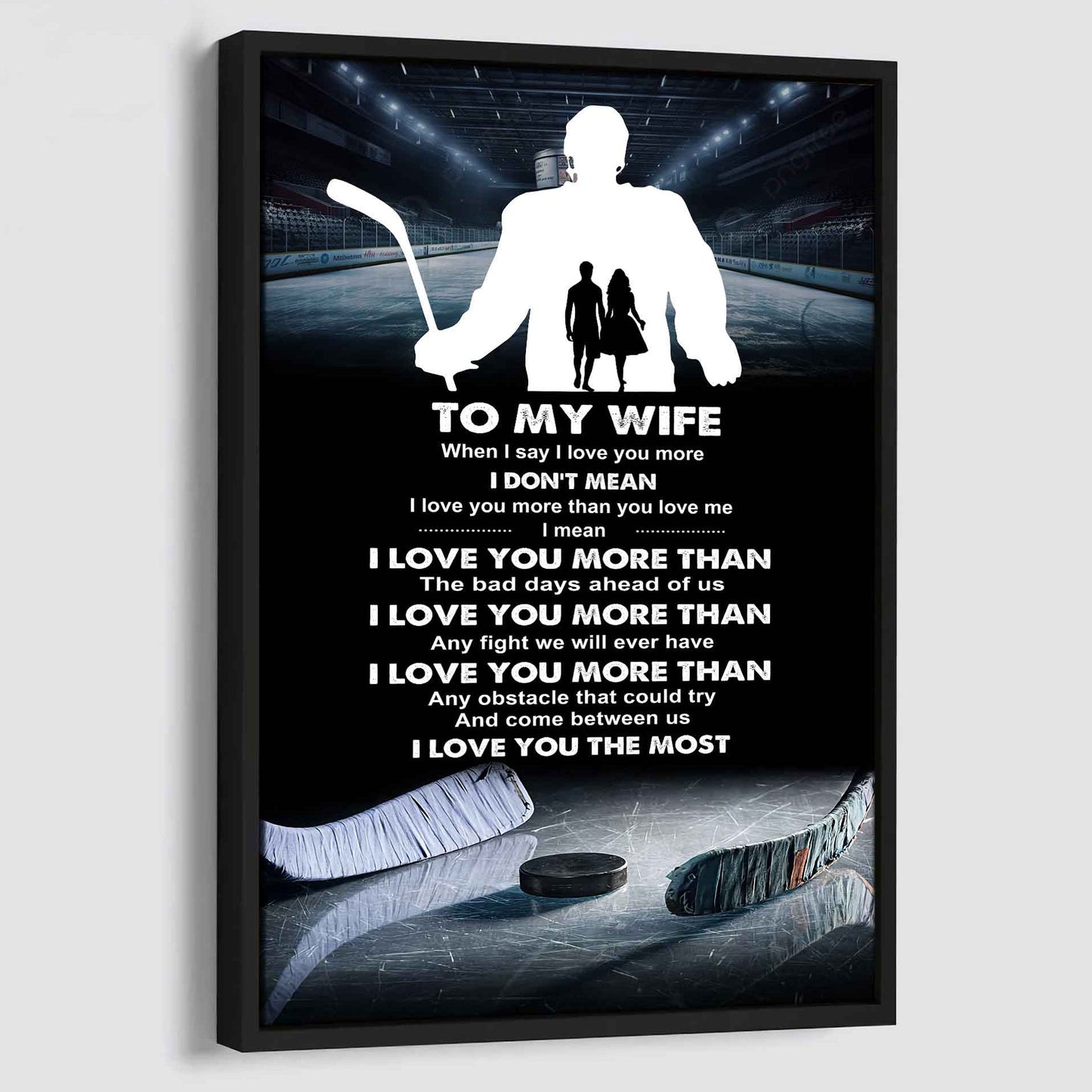 sport poster canvas to my wife when i say i love you more - i love you the most gift for your wife