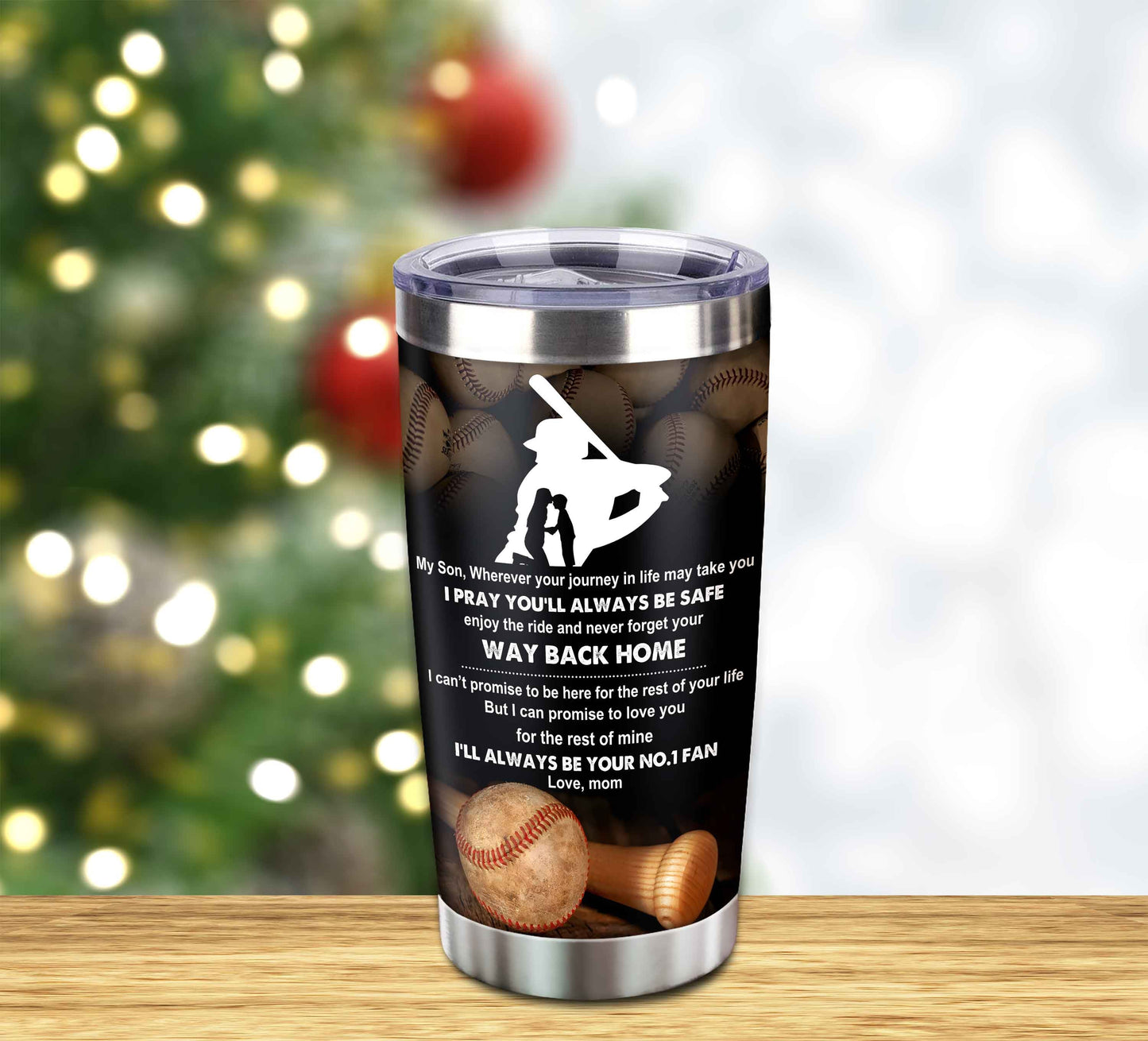 customizable tumbler to my son with inspriration quotes from dad and mom