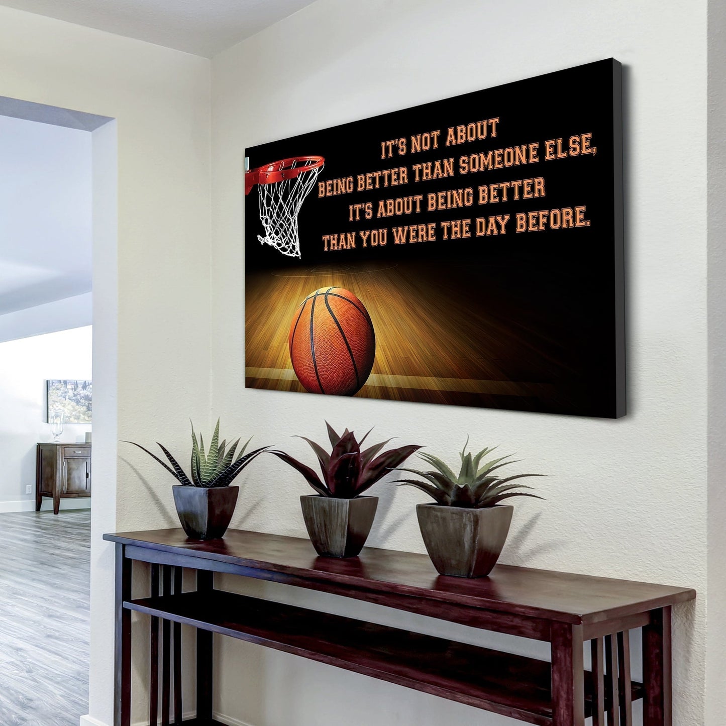 volleyball customizable poster canvas - it is not about better than someone else, it is about being better than you were the day before