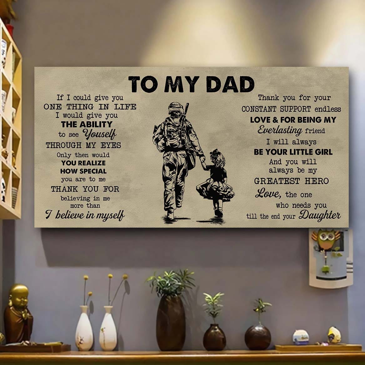 to my dad if i could give you one thing canvas poster wall art for daddy father's day gift