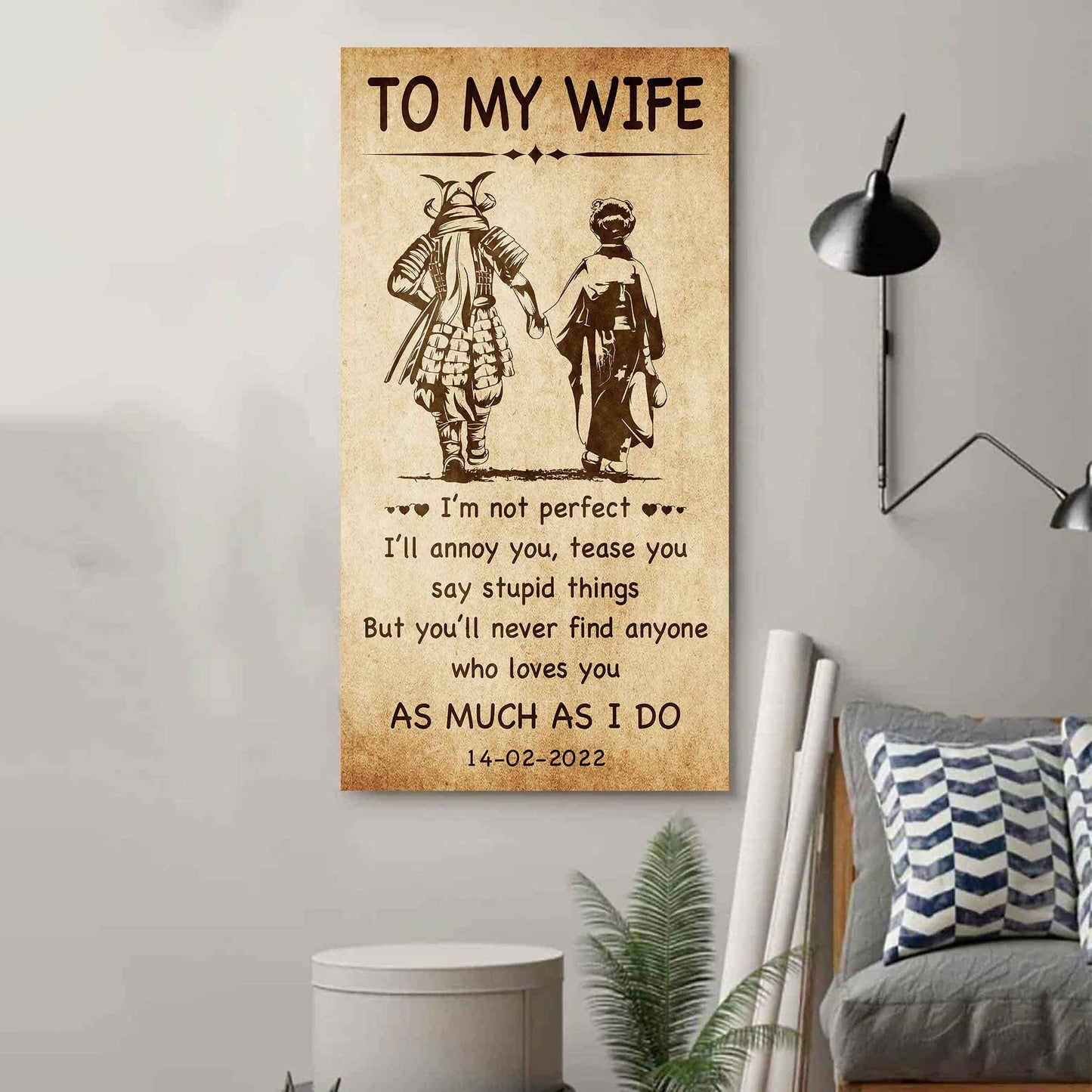 family poster canvas to my wife - i am not perfect