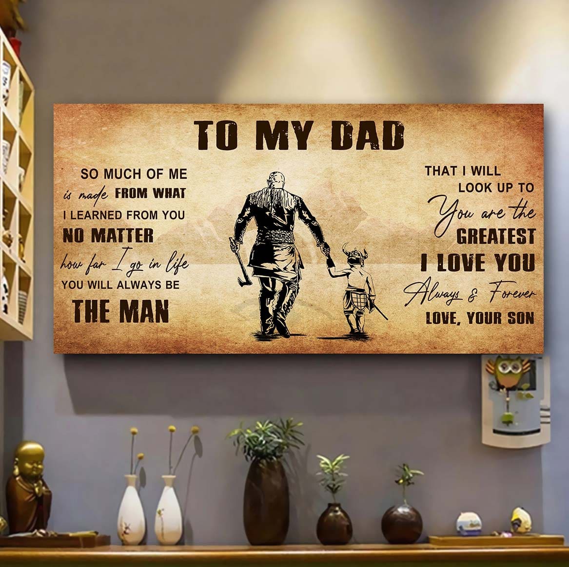 drb to my dad - you are the greatest i love you poster canvas gift for father from son