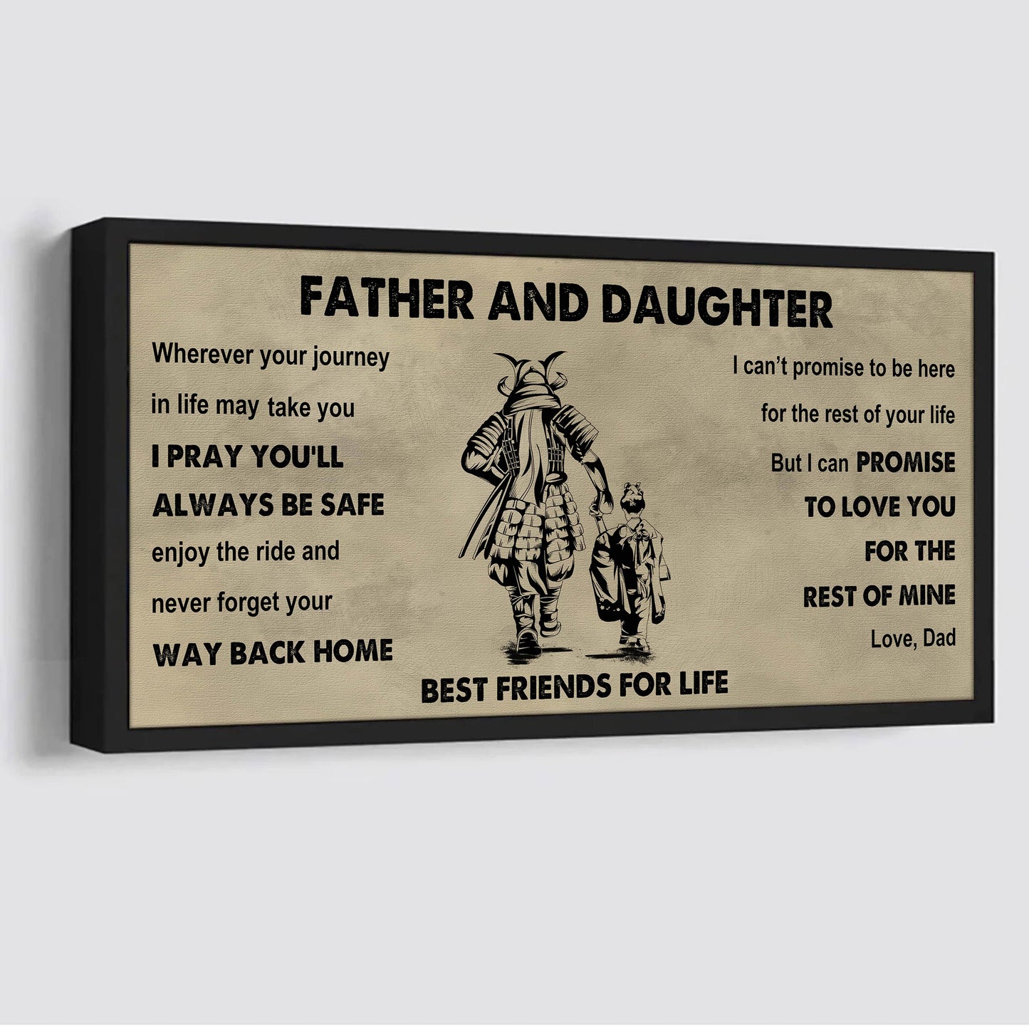 soldier father and daughter best friends for life - ver 2 never forget your way back home poster canvas gift for daughter from father