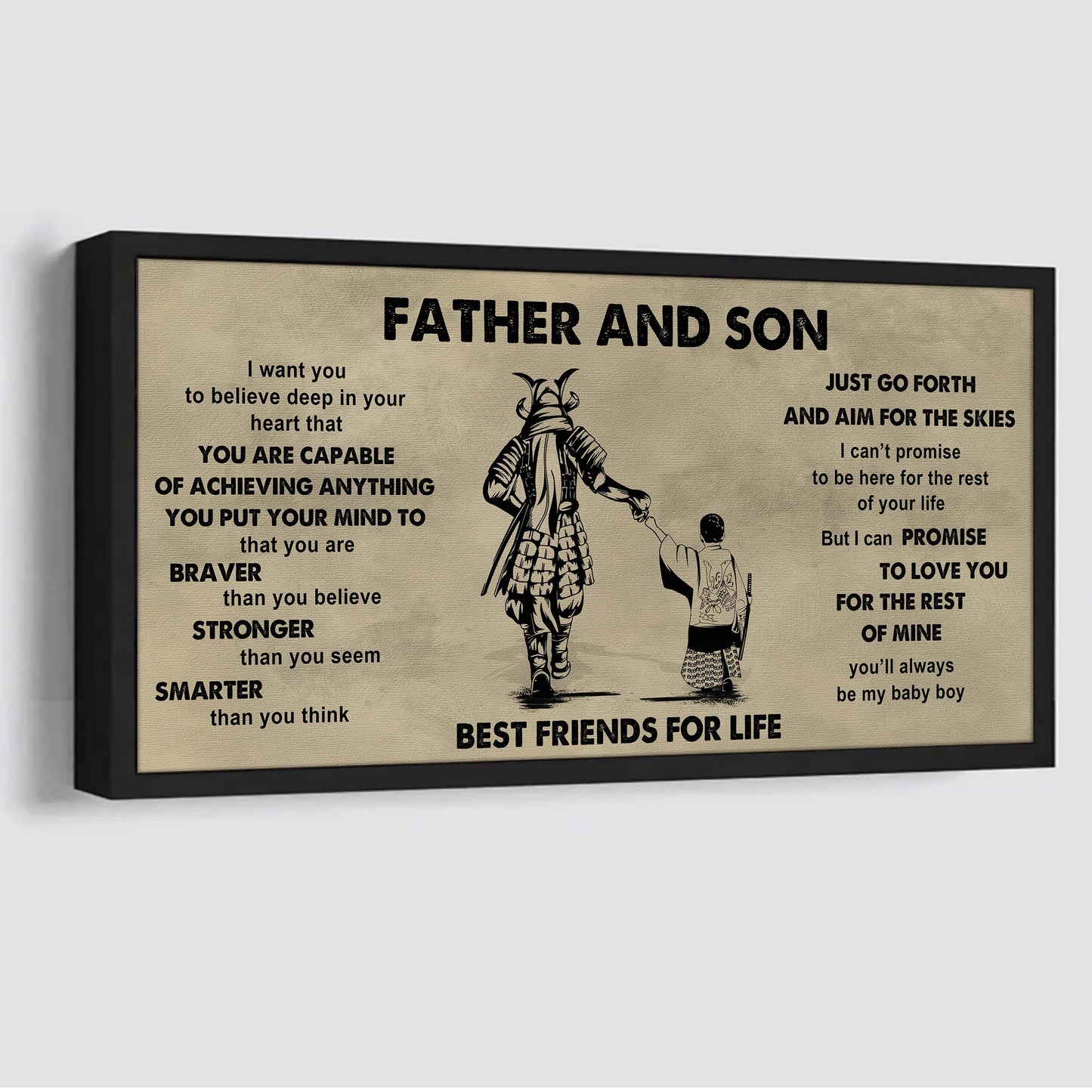 drb gk father and son best friends for life - that you are braver than you believe poster canvas gift for son from father