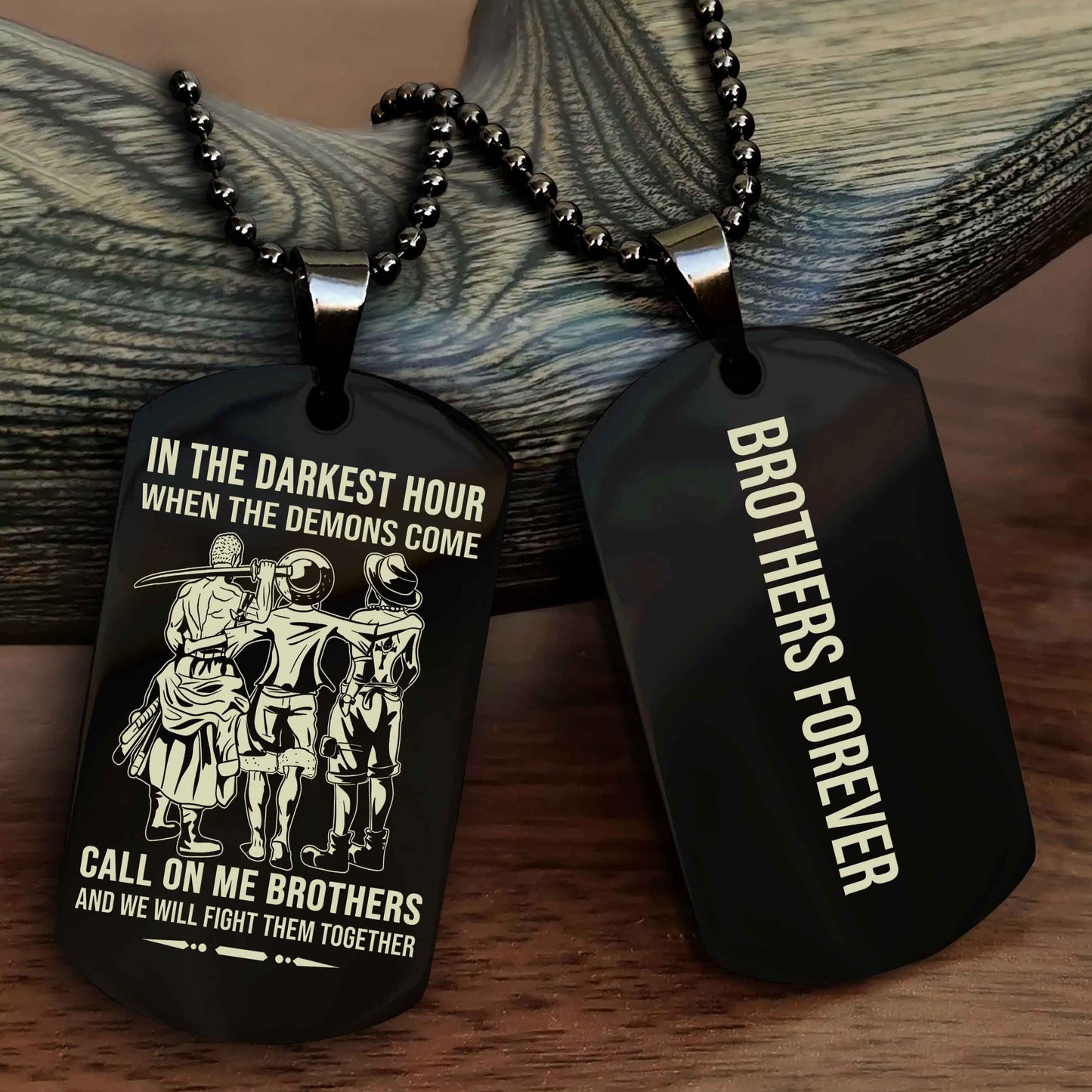 drb customizable engraved black dog tag double sided gift from brother, brother forevers