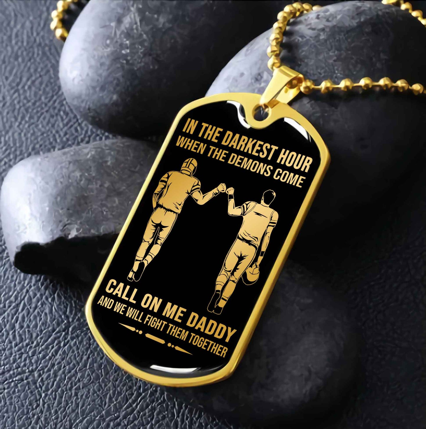 DRB Military Chain Silver Plated 18K Gold Plated Call On Me Daddy Gift For Your Dad