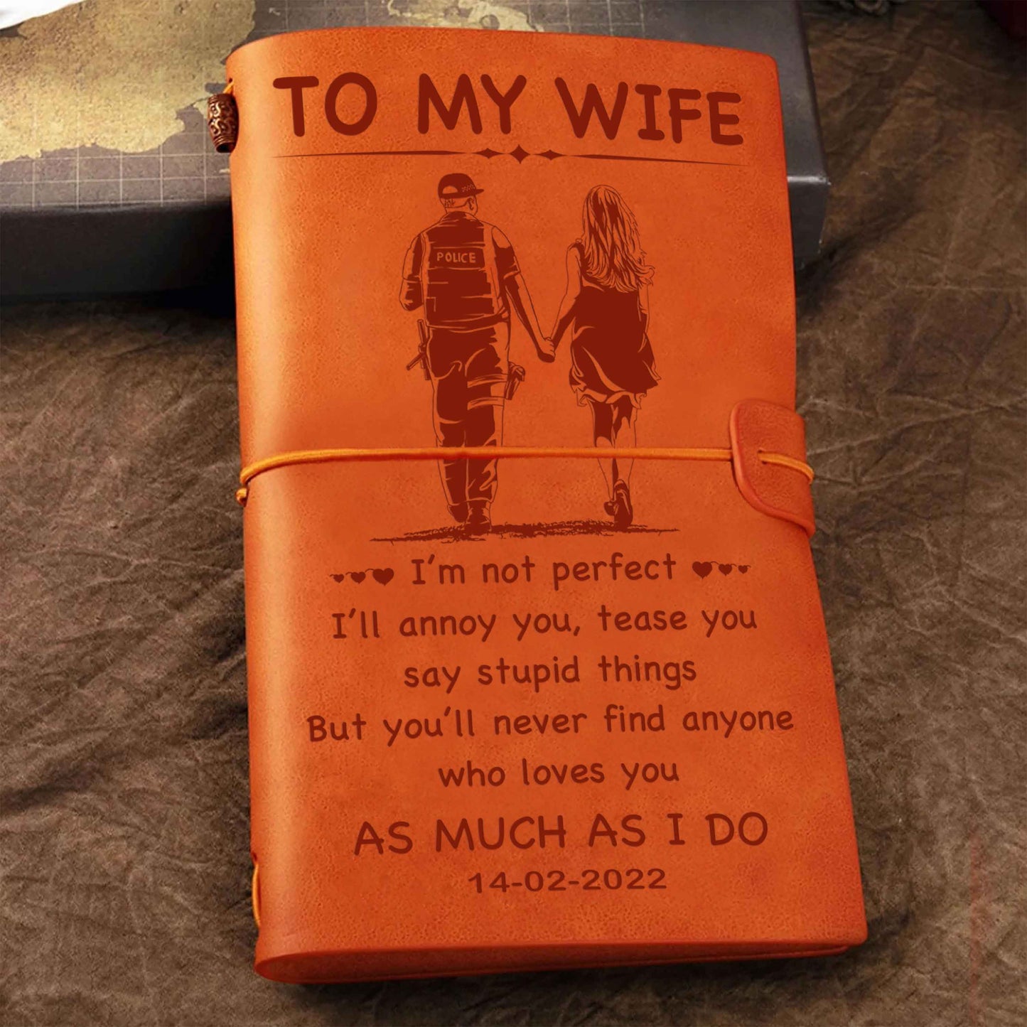 drb valentines gifts vintage journal husband to wife i am not perfect - love you as much as i do