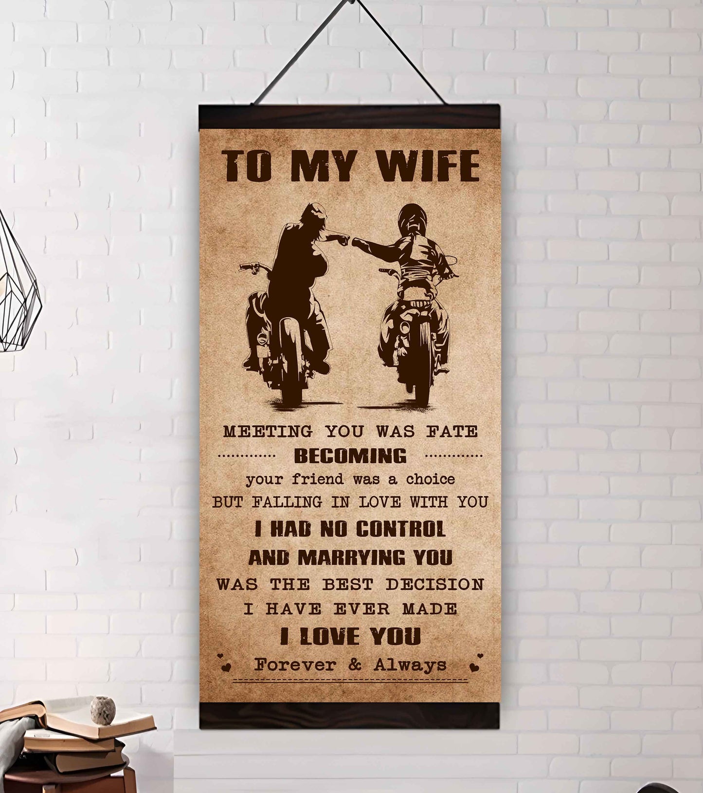 family poster canvas to my wife meeting you was fate - i love you forever and always gift for your wife