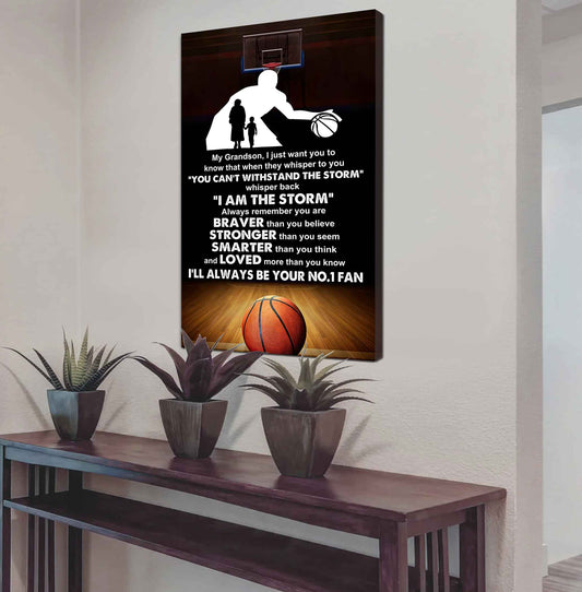 Sport Poster Canvas Grandma To Grandson - Whisper Back I Am The Storm I Will Always Your No 1 Fan