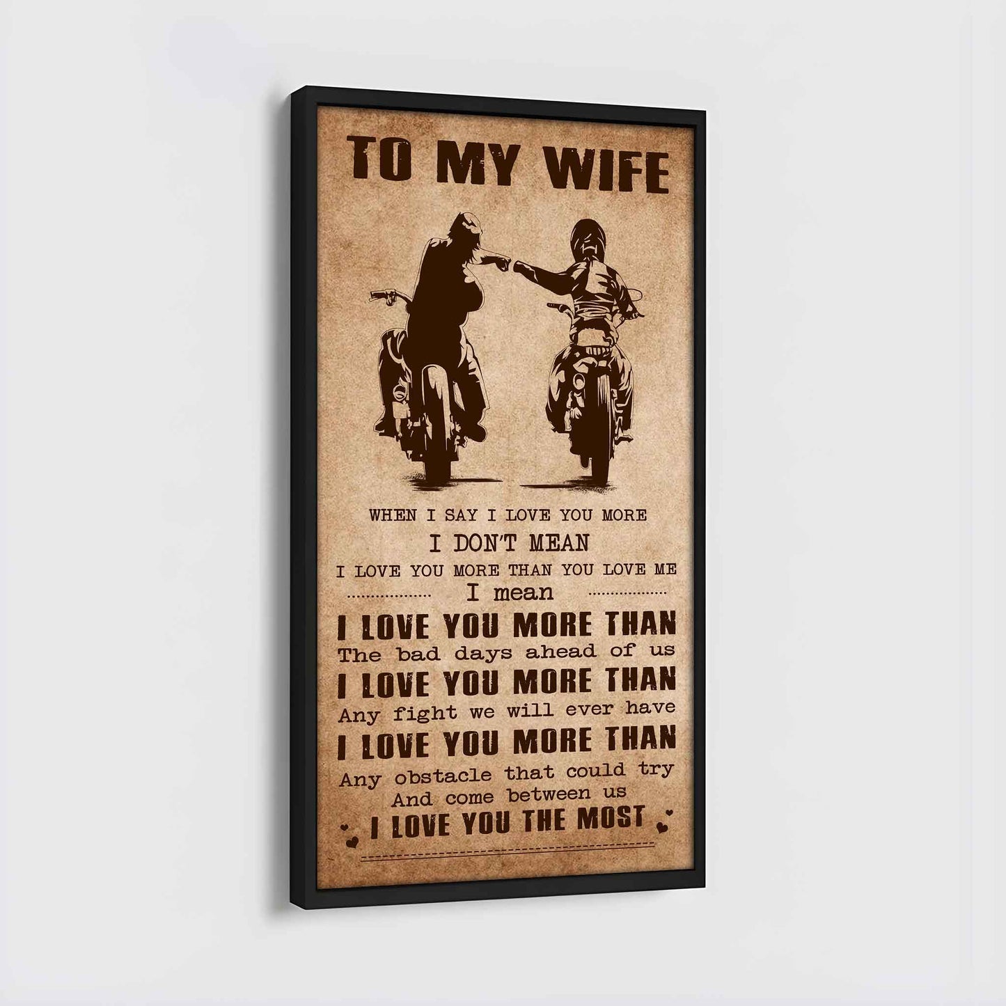 family poster canvas to my wife when i say i love you more - i love you the most gift for your wife