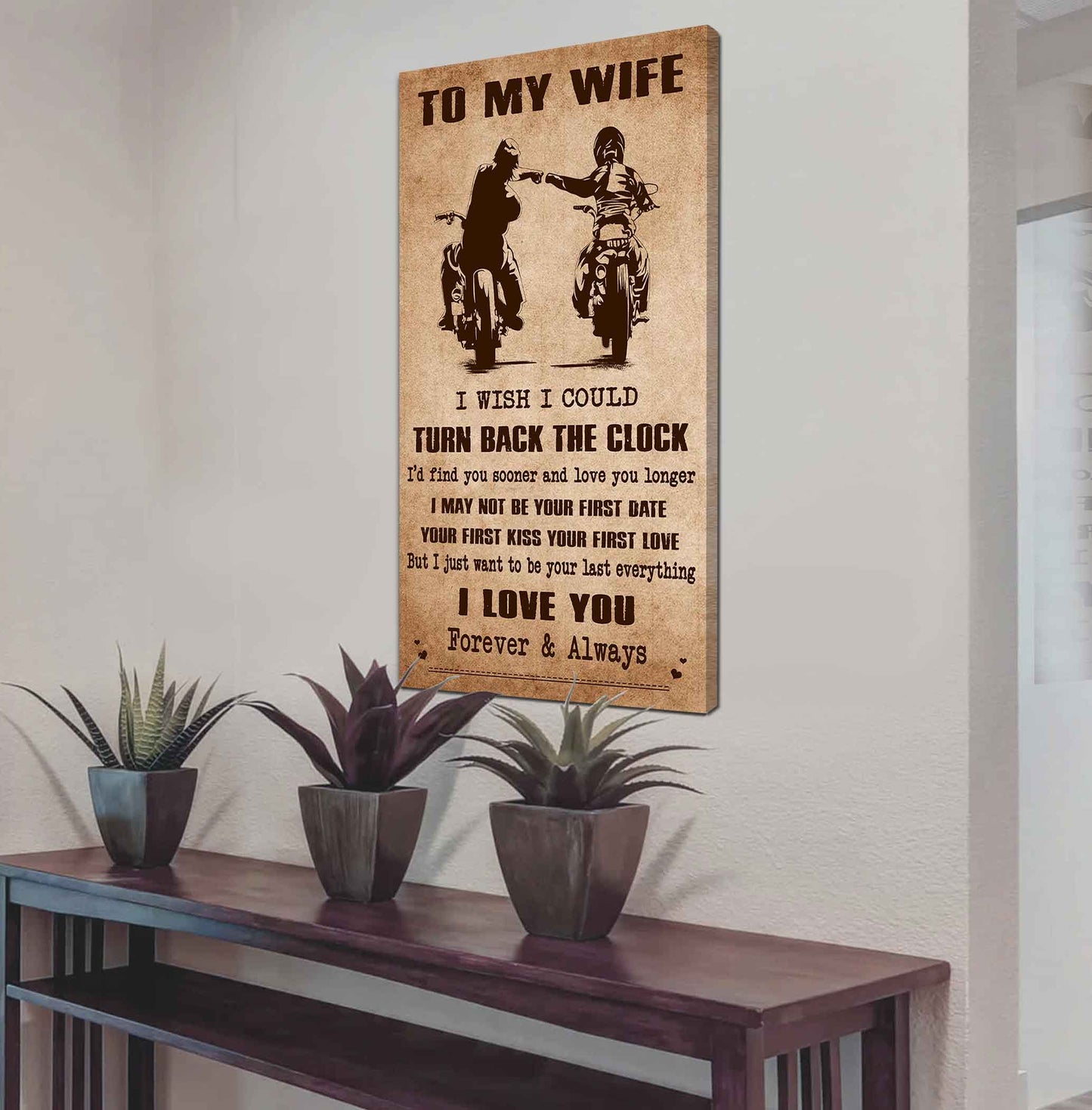 family poster canvas to my wife i wish i could turn back the clock - i love you forever and always gift for your wife