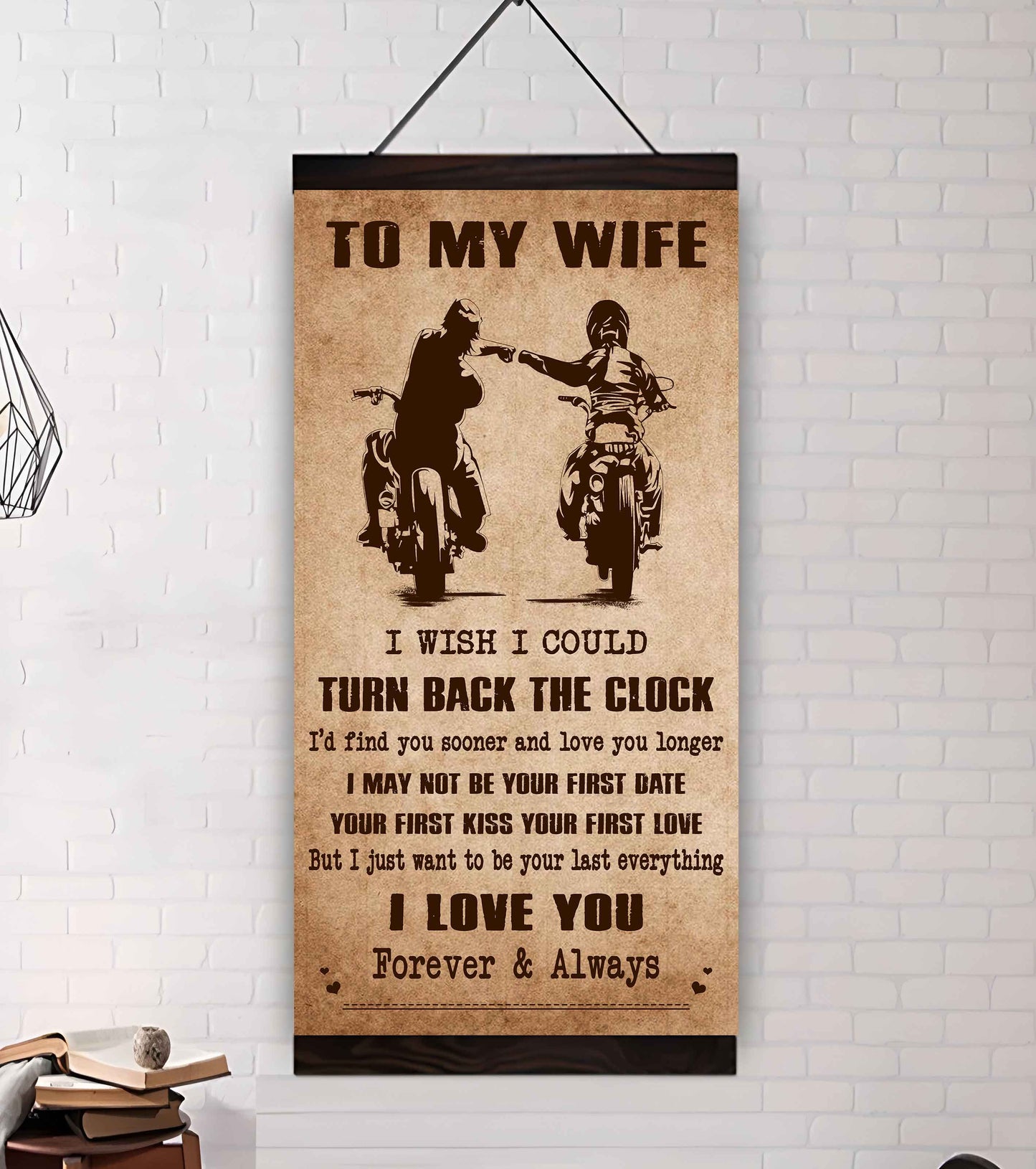 family poster canvas to my wife i wish i could turn back the clock - i love you forever and always gift for your wife