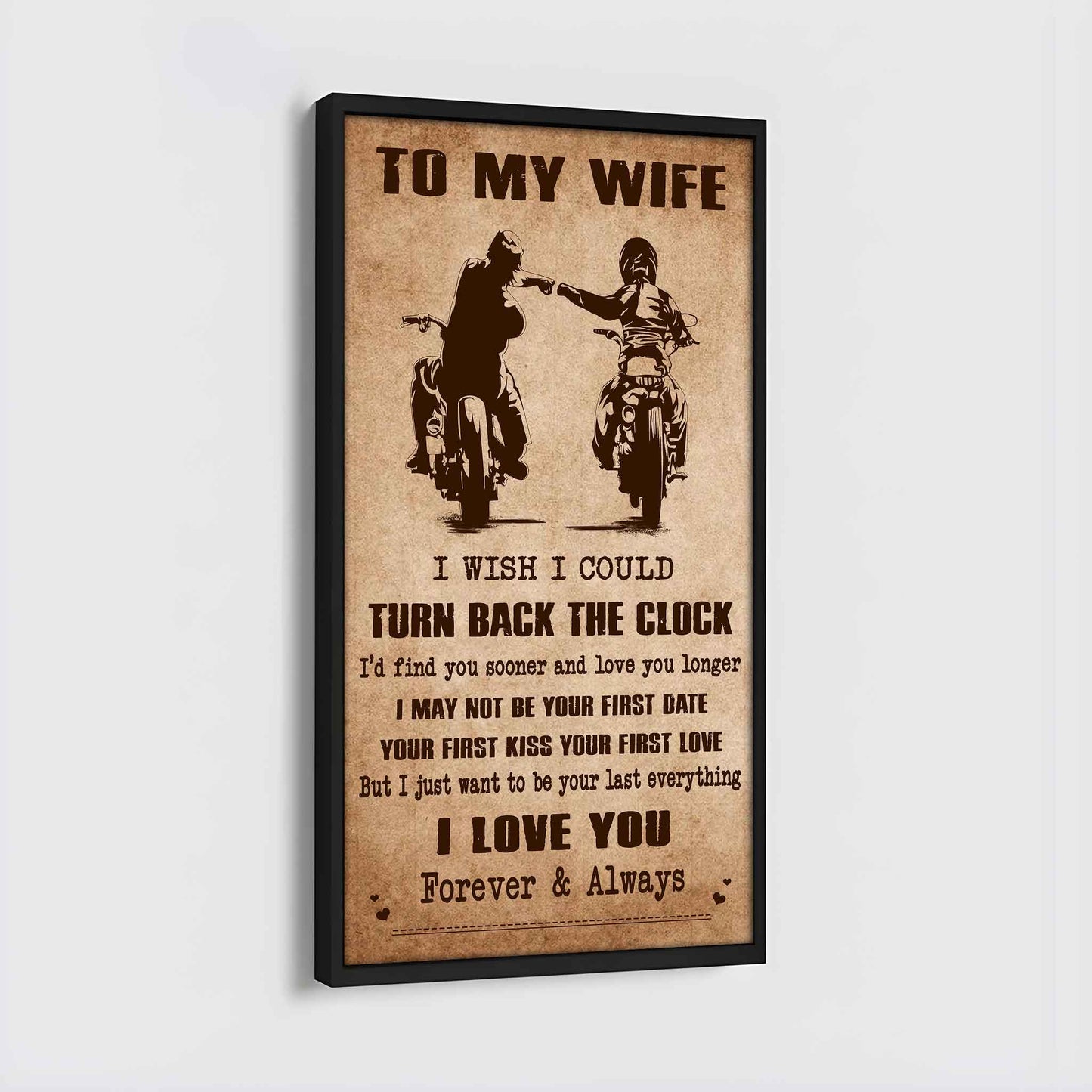 family poster canvas to my wife i wish i could turn back the clock - i love you forever and always gift for your wife