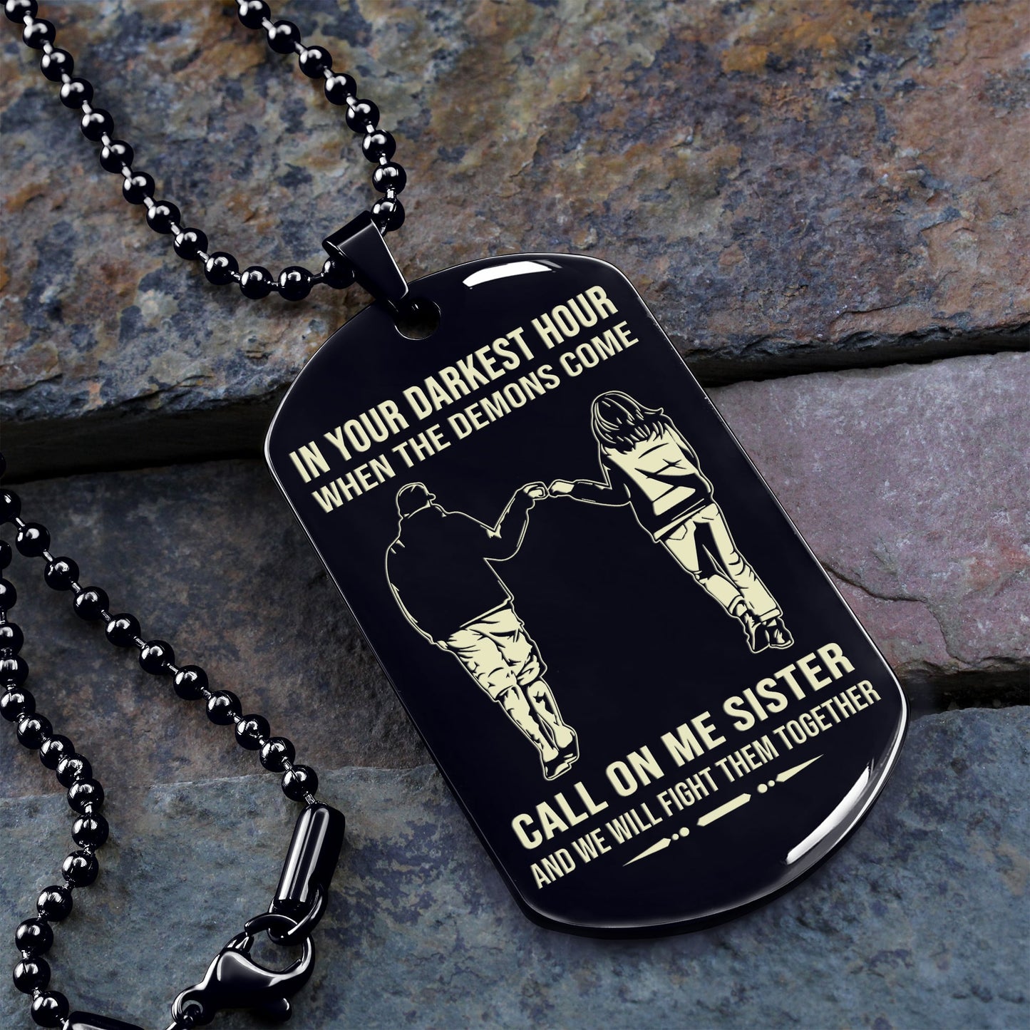 personalized one sided dog tag call on me brother and we will fight them together gift for your brother your cousins