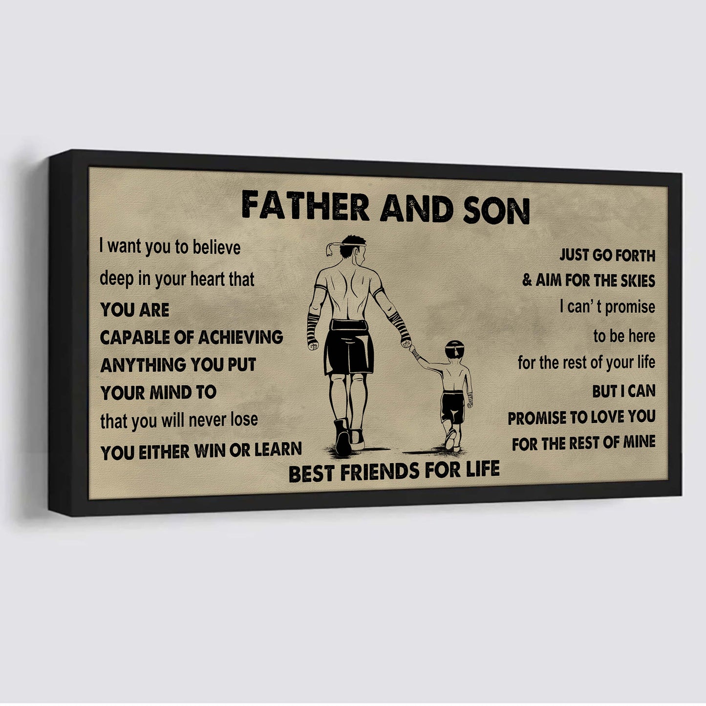 sport-family father and son best friends for life - ver 2 you will never lose poster canvas gift for son from father