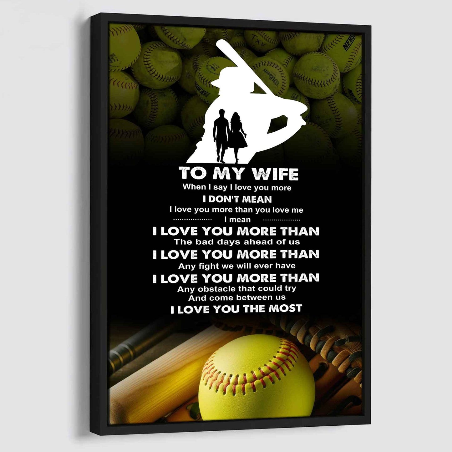 sport poster canvas to my wife when i say i love you more - i love you the most gift for your wife