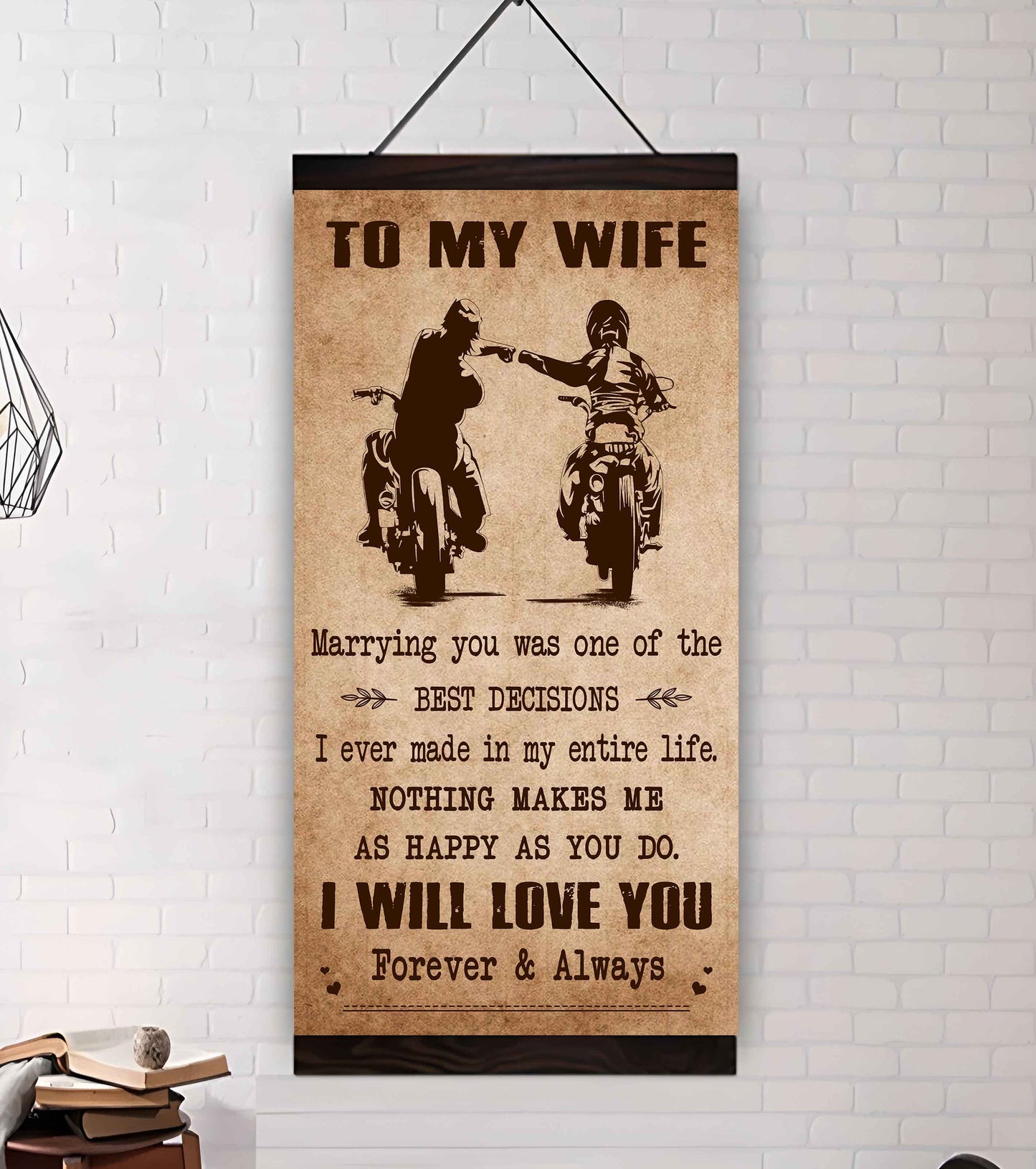 samurai poster canvas to my wife marrying you was one of the best decisions - i will love you forever and always gift for your wife